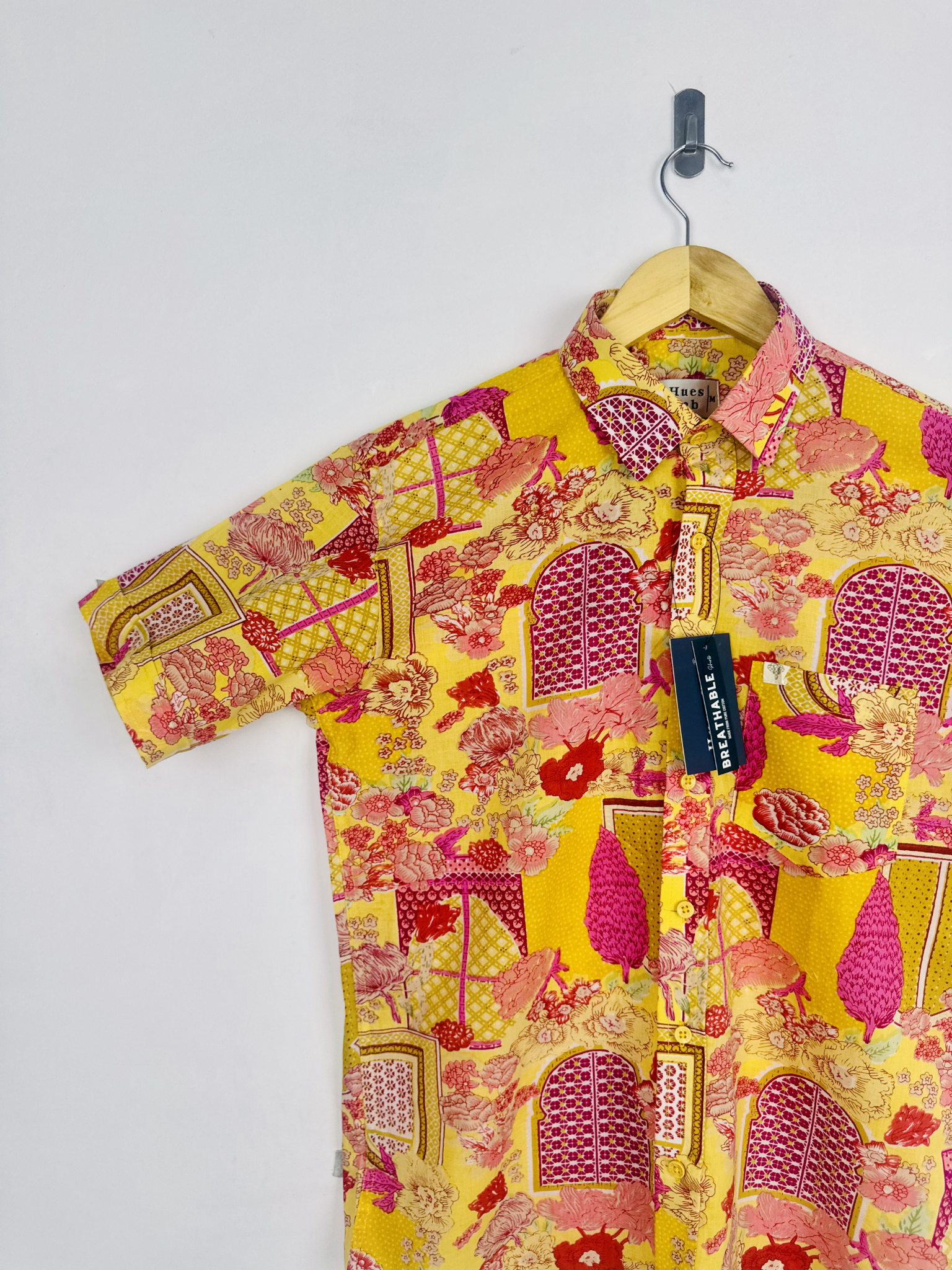 Yellow Folk Half Sleeves Shirt
