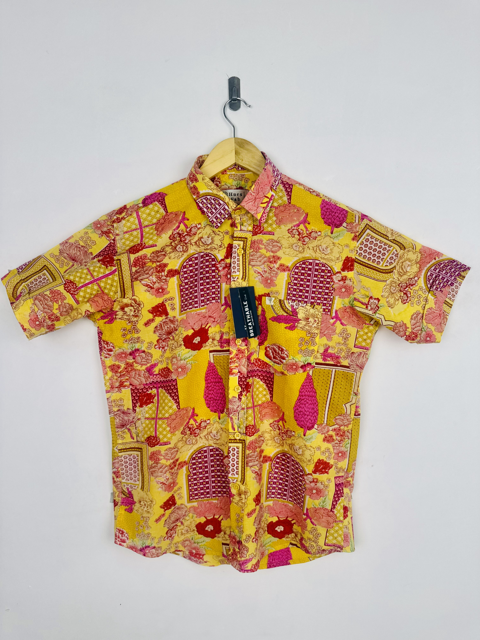 Yellow Folk Half Sleeves Shirt