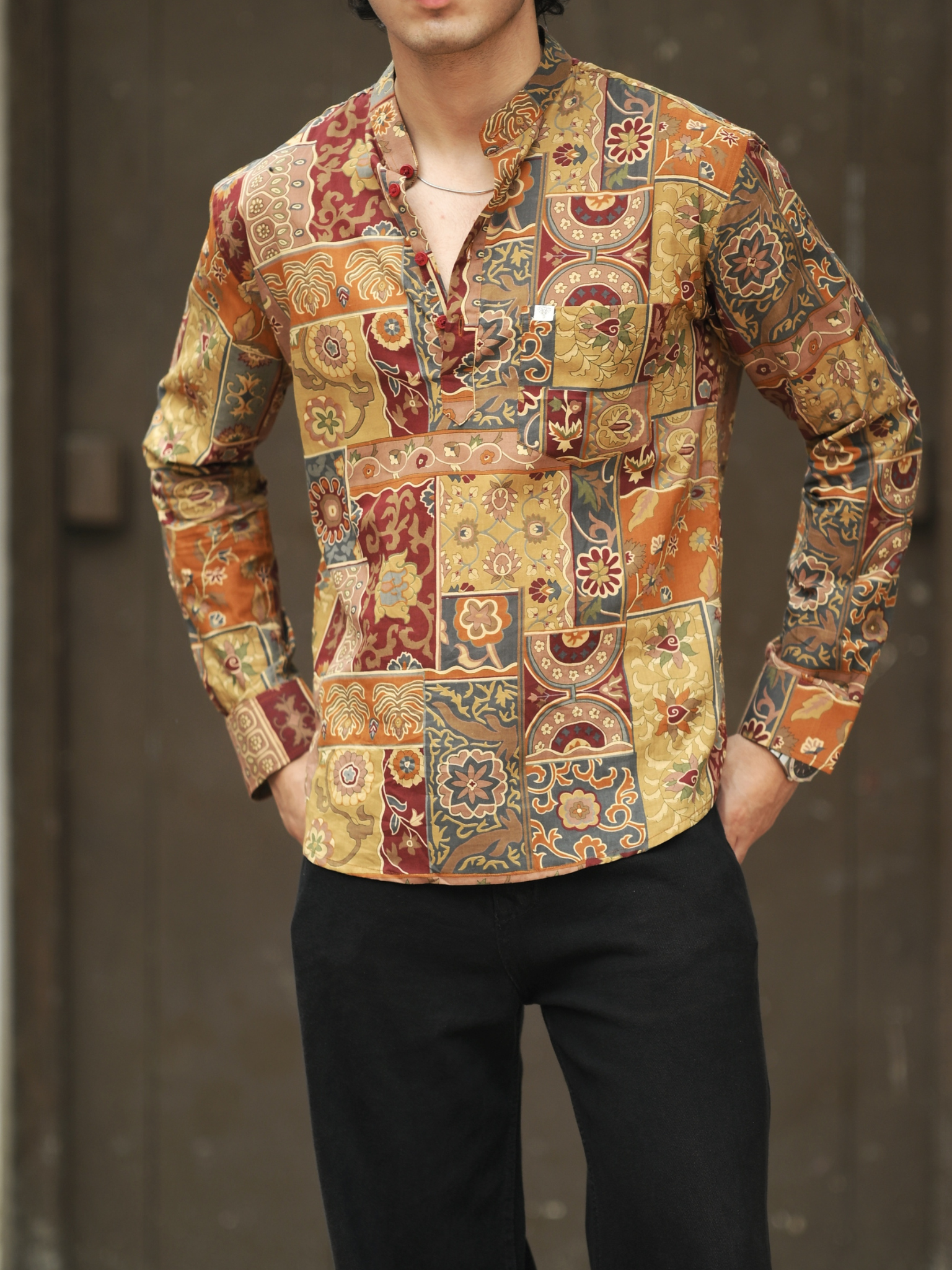 Rangsaaz patchwork printed short kurta