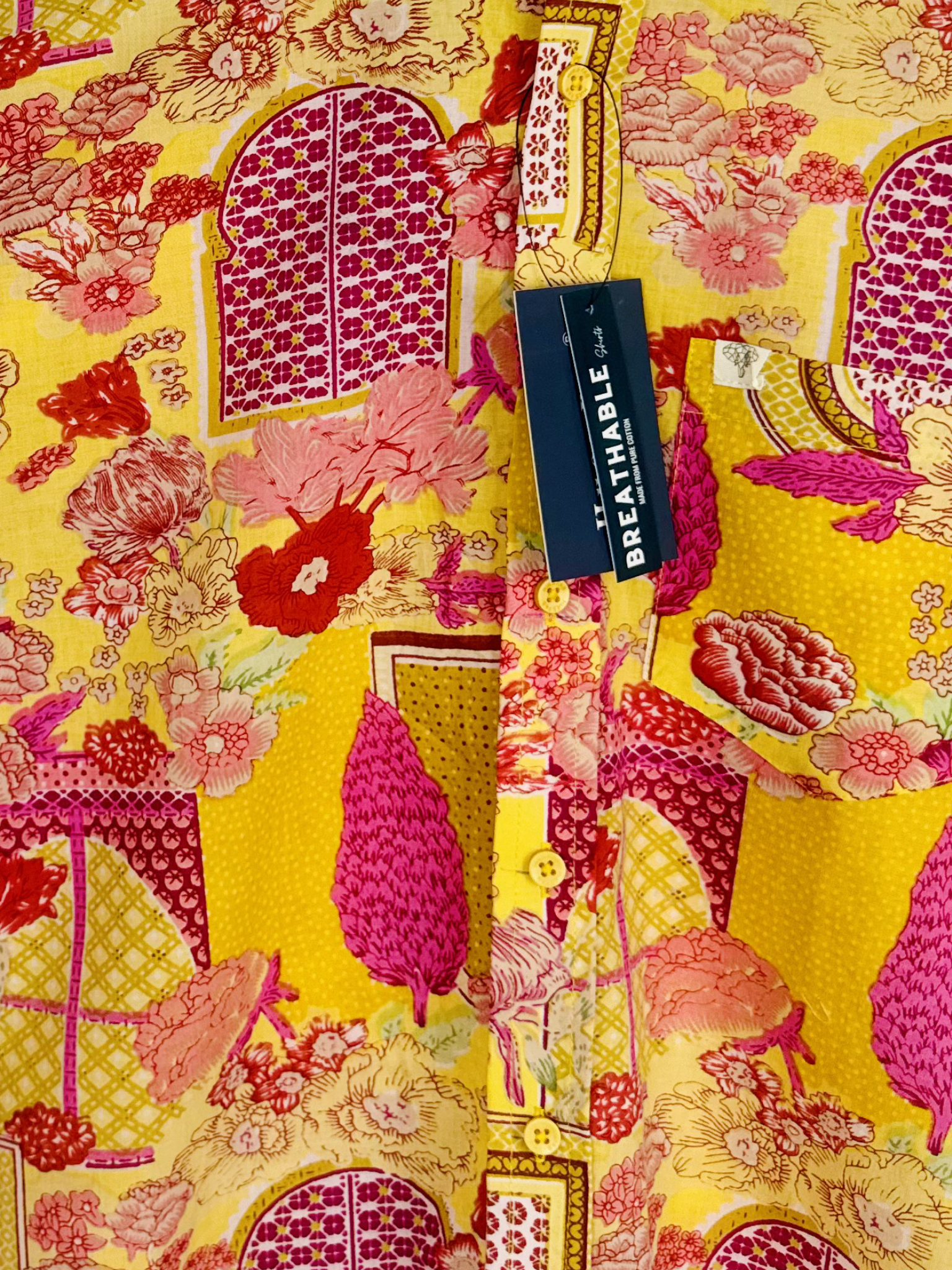 Yellow Folk Half Sleeves Shirt