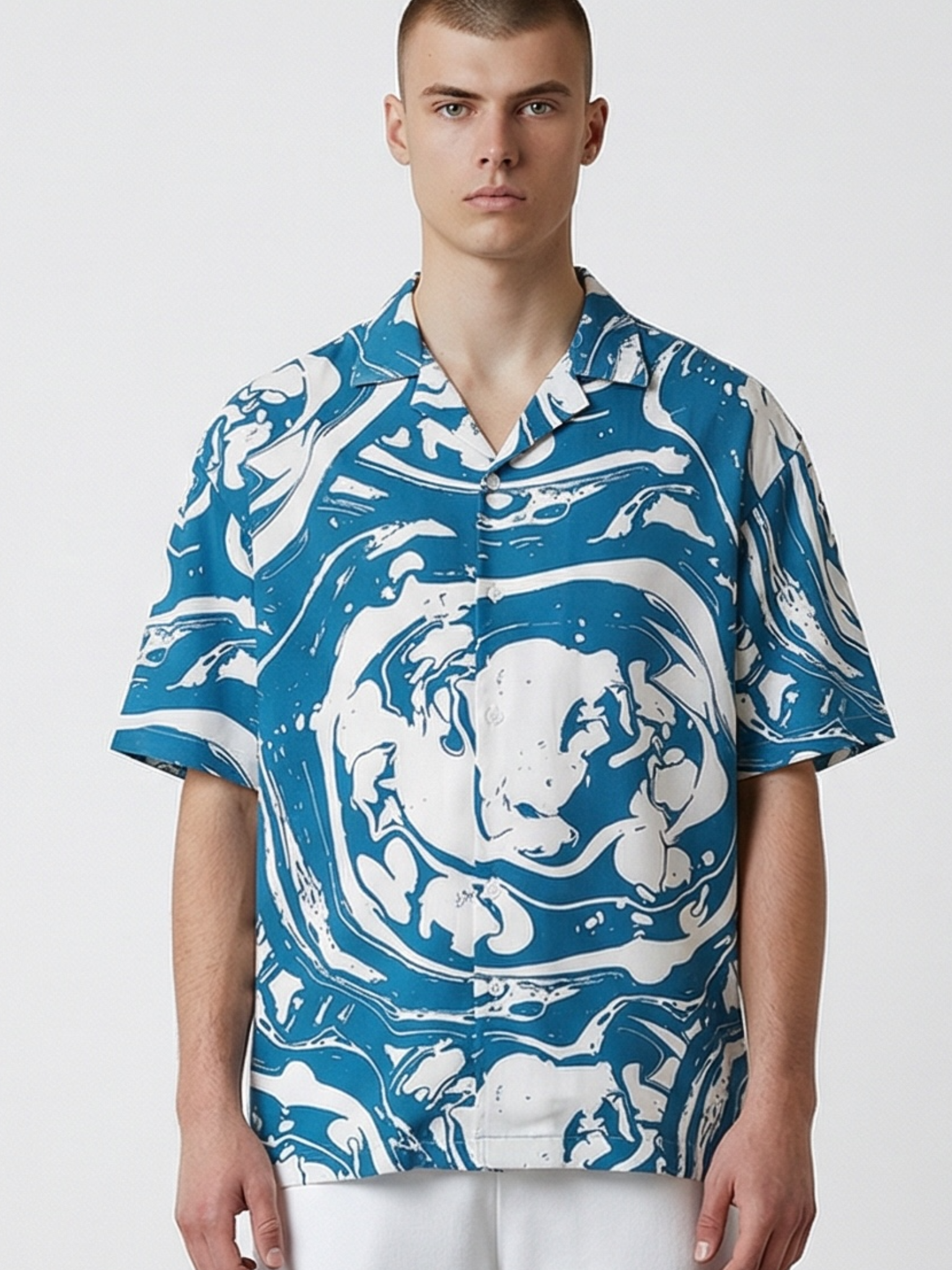 Blue Marble Cuban Collar Resort Shirt