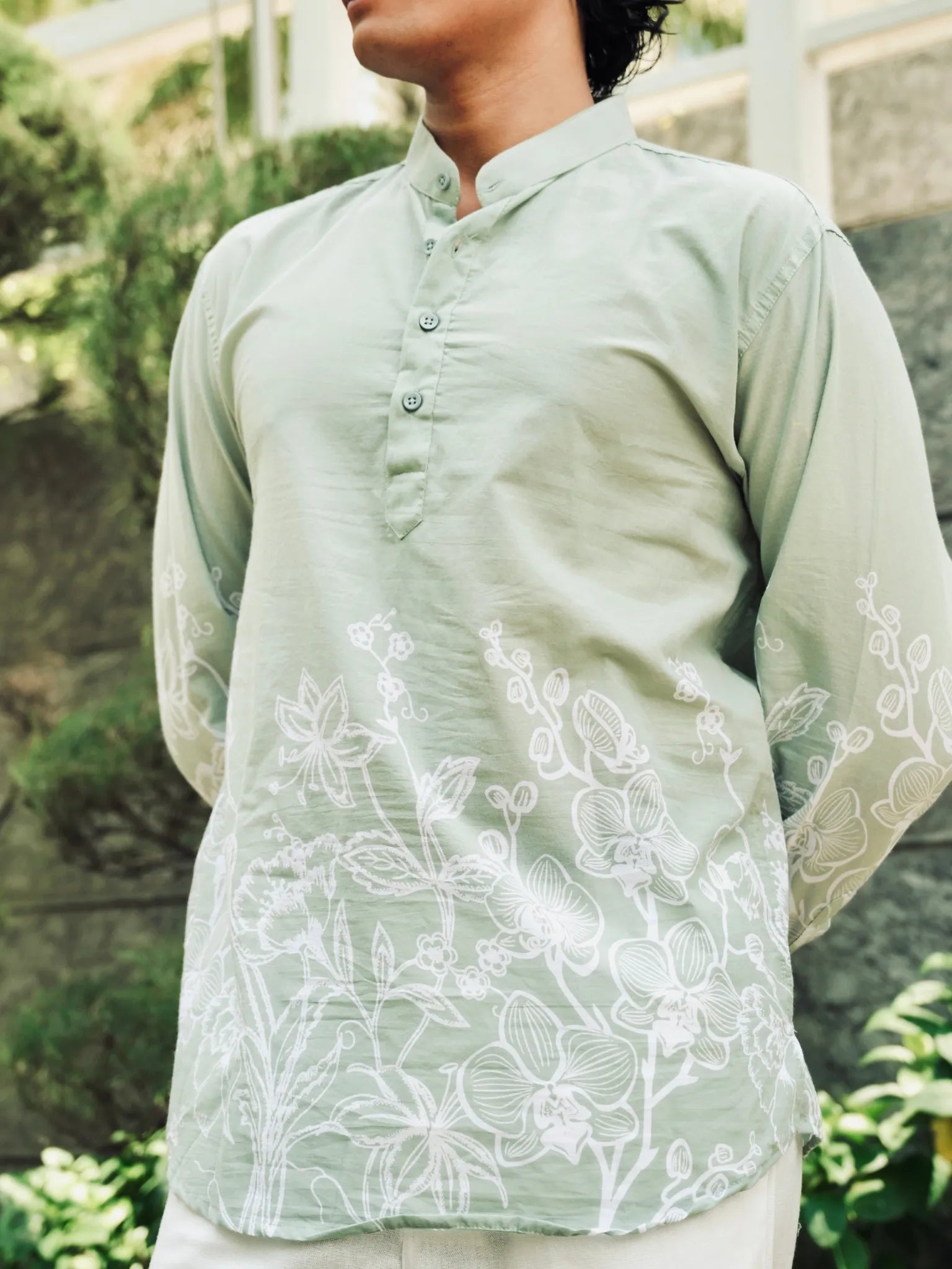 Mint Green Placement Short Kurta