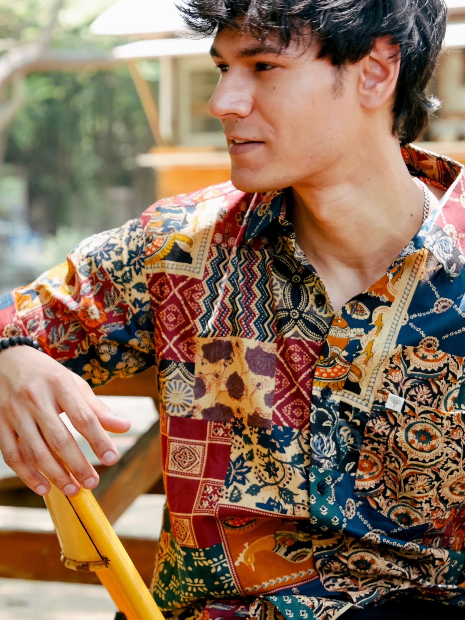 Patchwork Half Sleeves Shirt