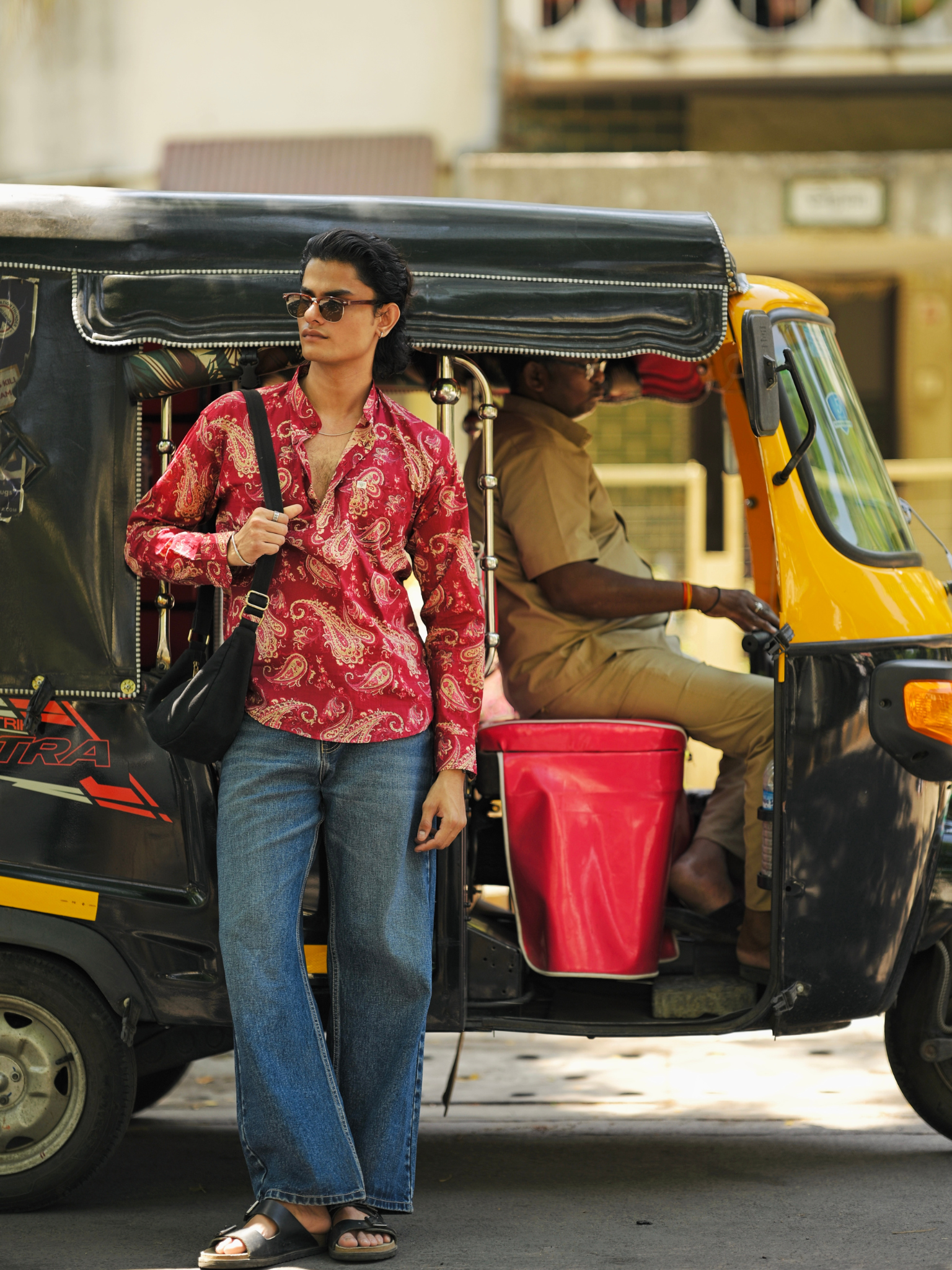 Maroon Paisley Printed short kurta