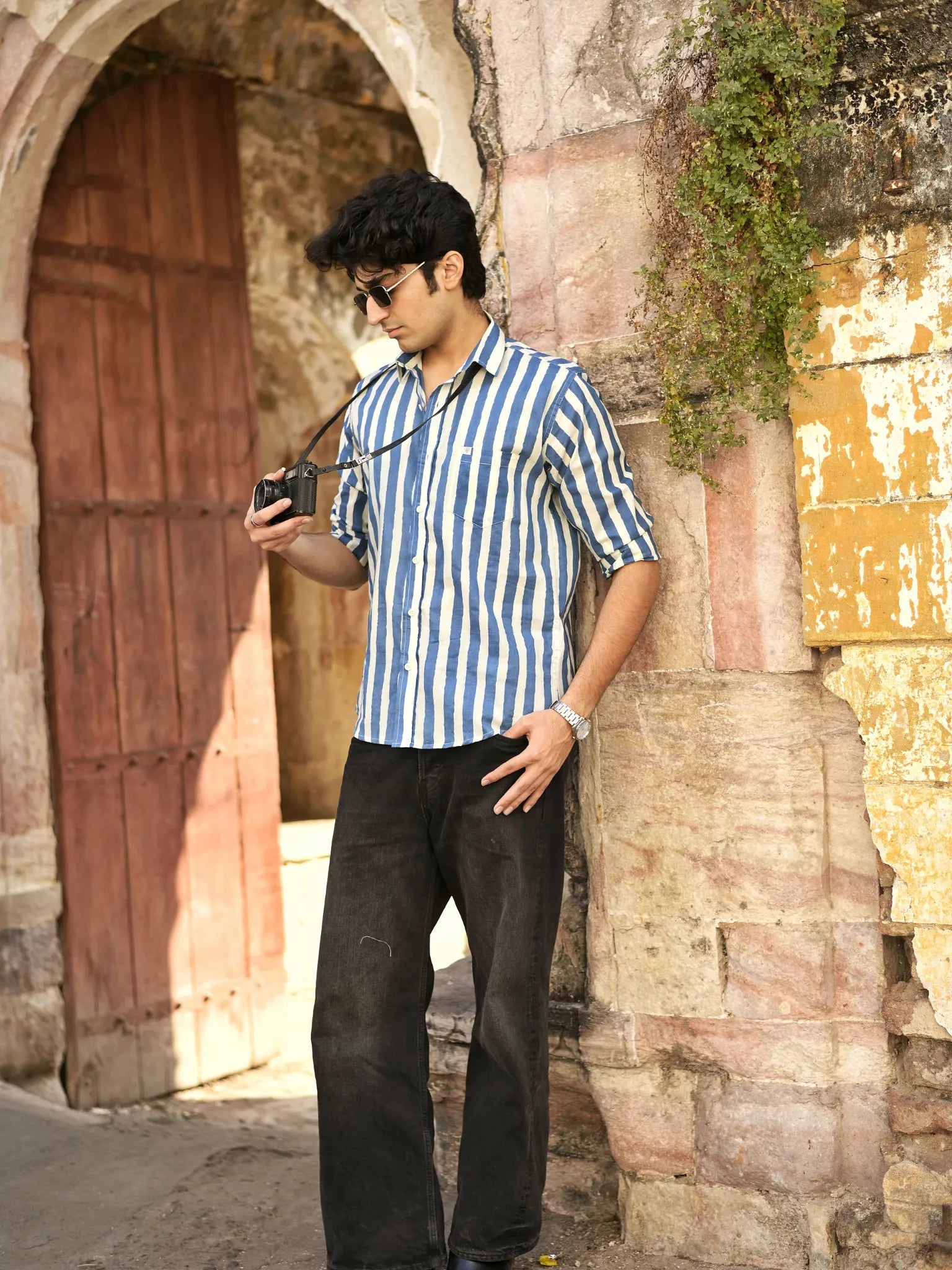 Blue-White stripes Full Sleeves Shirt