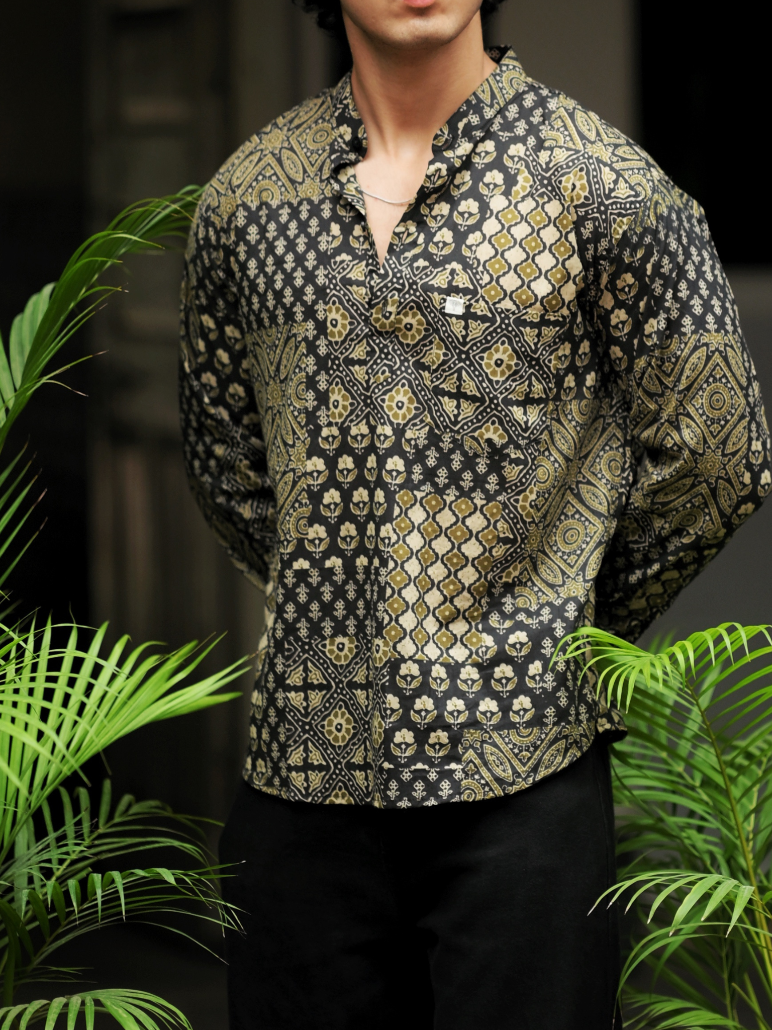 Nightshade patchwork printed short kurta