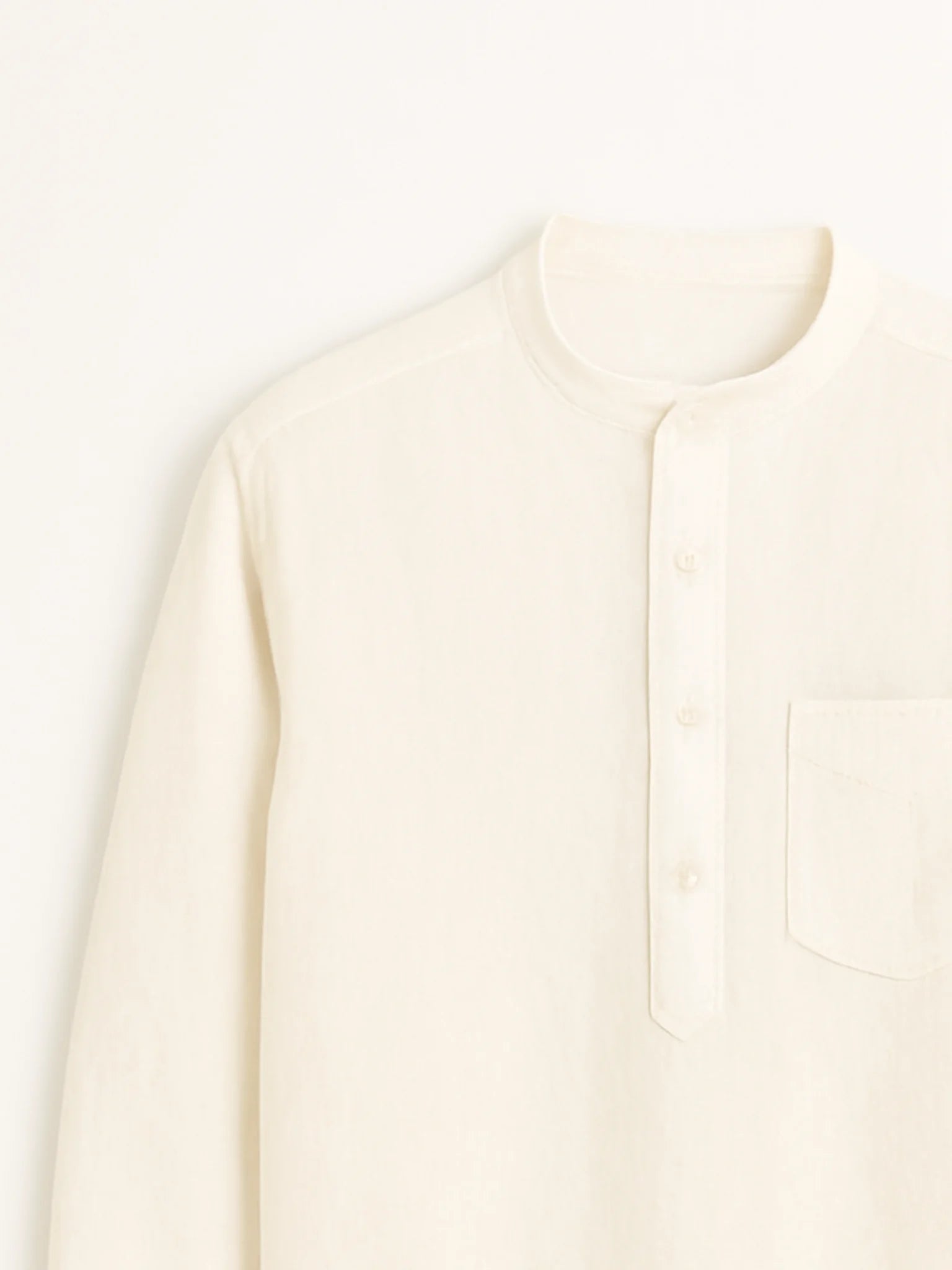 Soft Beige Linen Blend textured Short Kurta