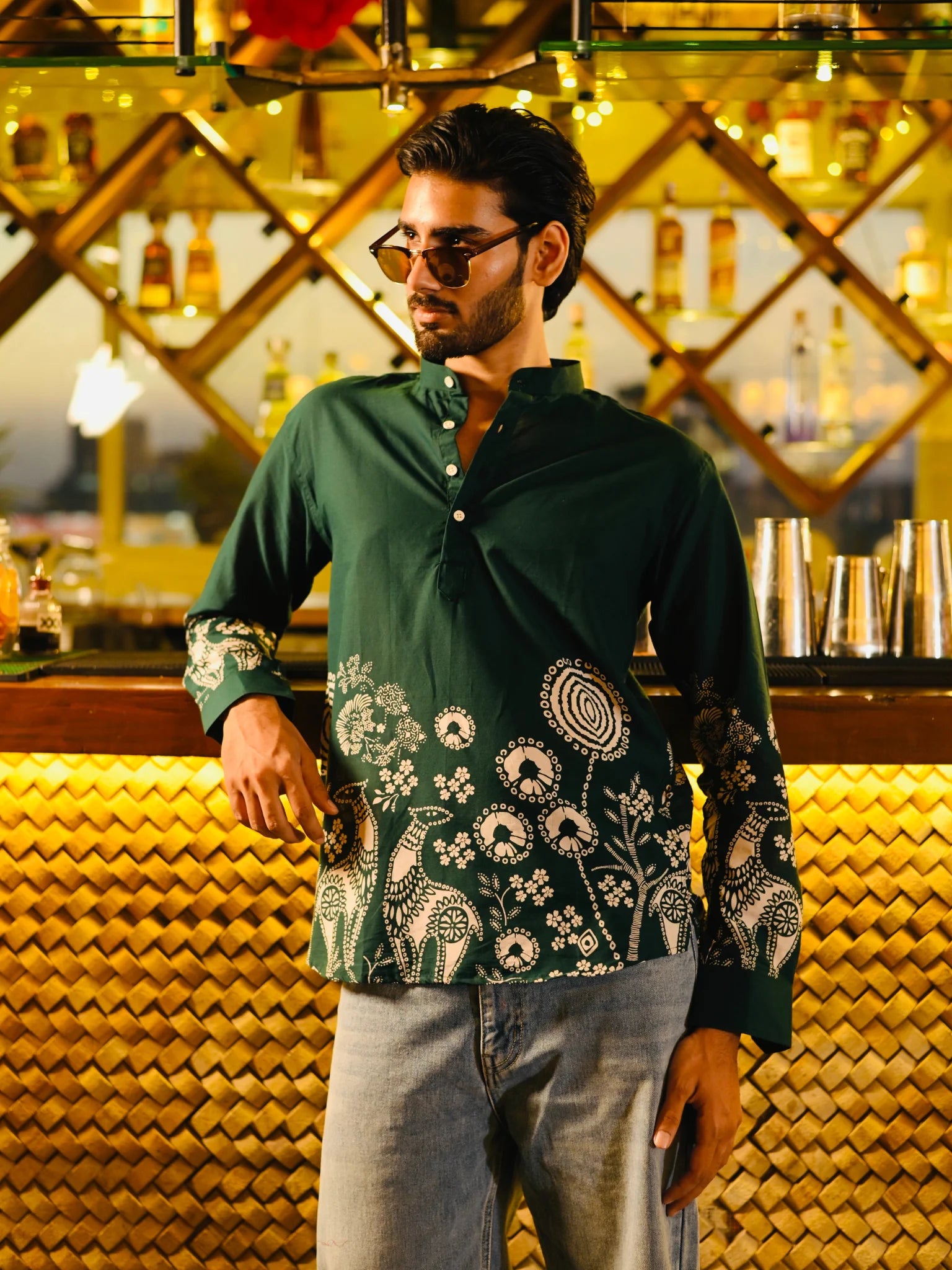 Kaitoke Placement Print short kurta