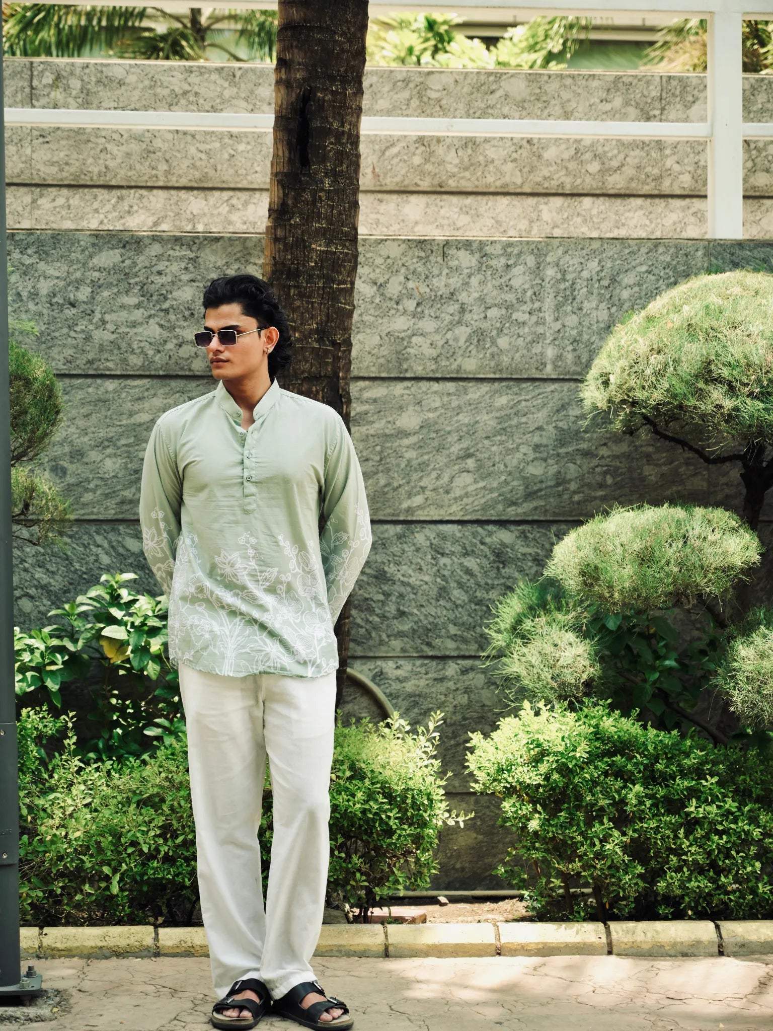 Mint Green Placement Short Kurta