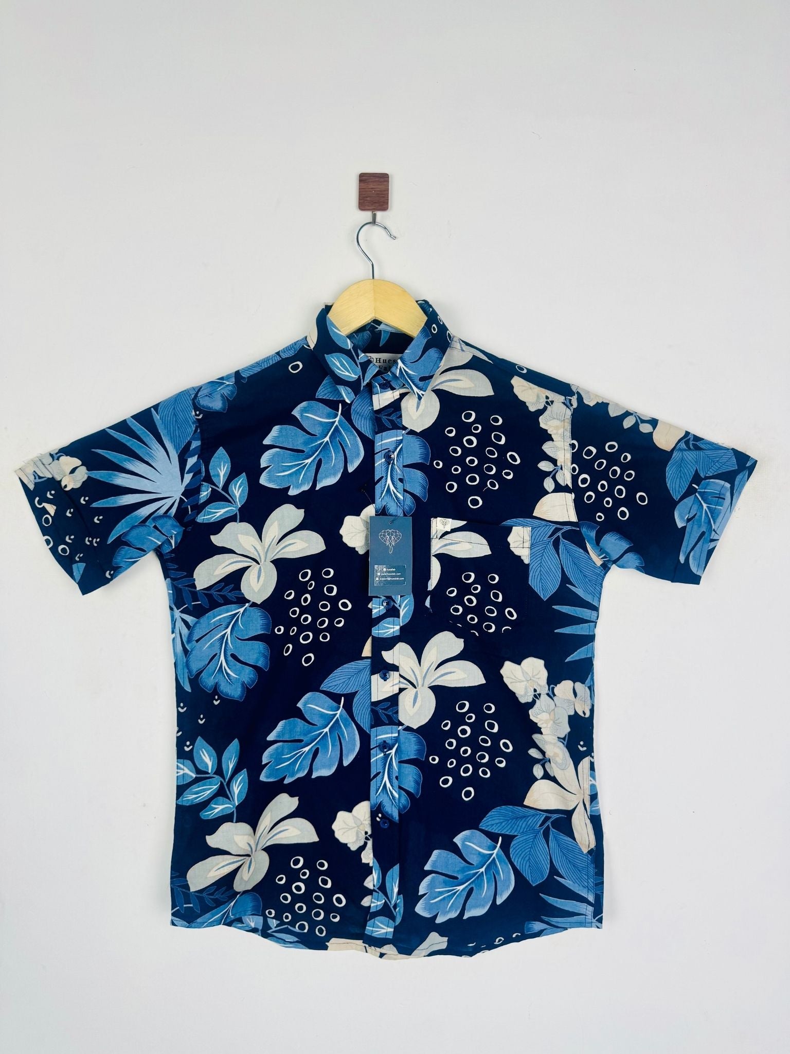 Aqua Island Leaf Half Sleeves Shirt