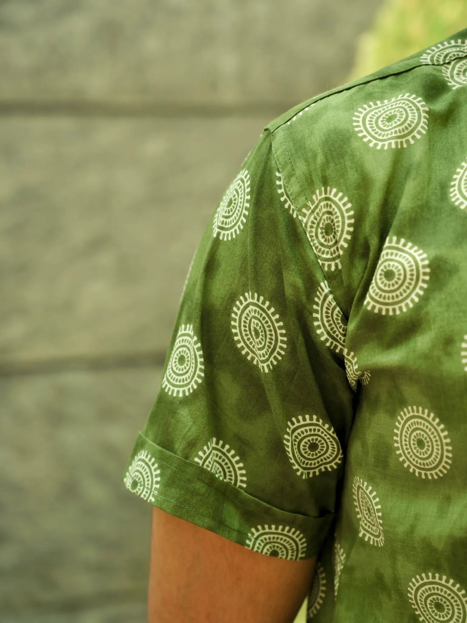 Olive Orbit Half Sleeves Shirt