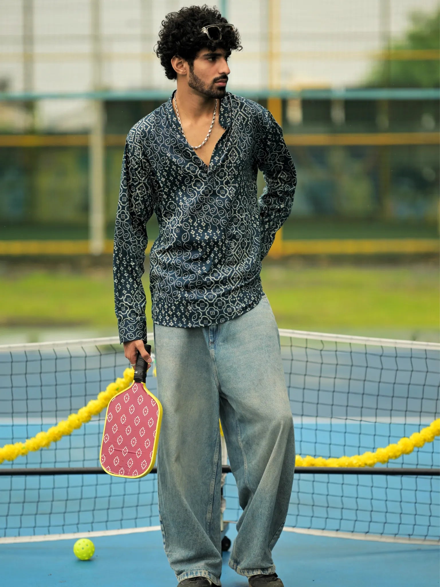 HUESFAB Dark Green Folk Short Kurta
