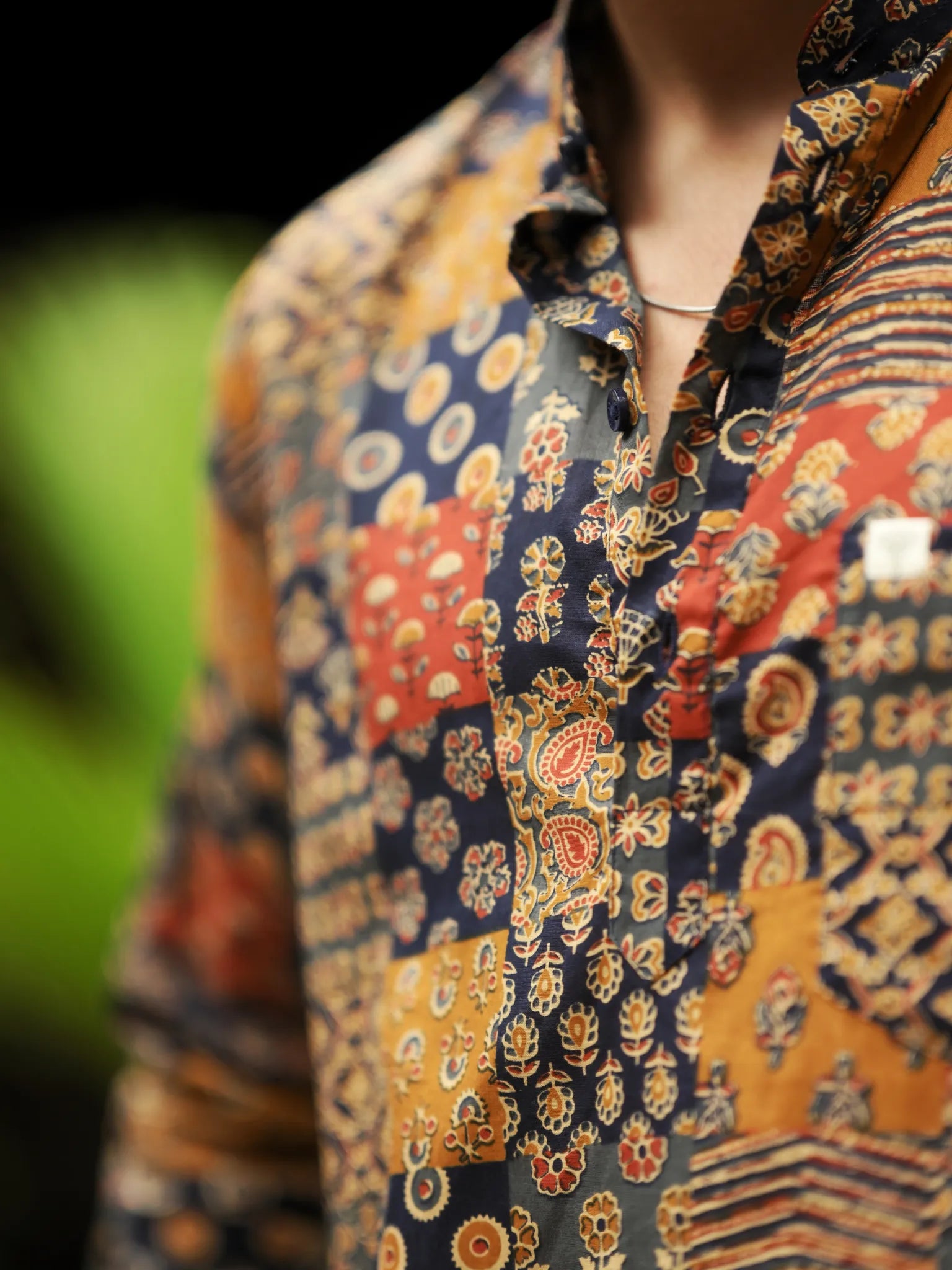 Neel patchwork printed short kurta