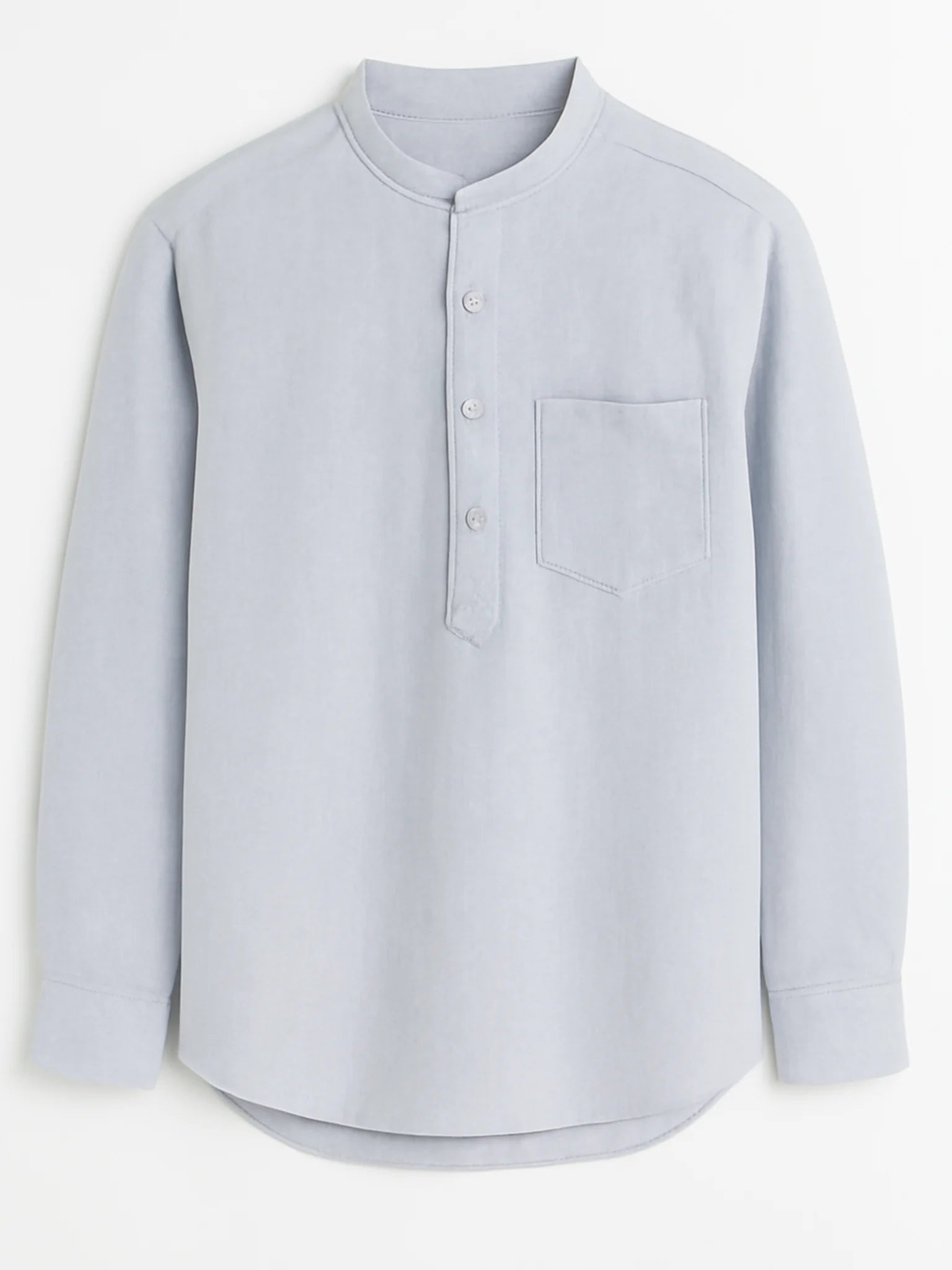 Light Blue Linen Blend textured Short Kurta
