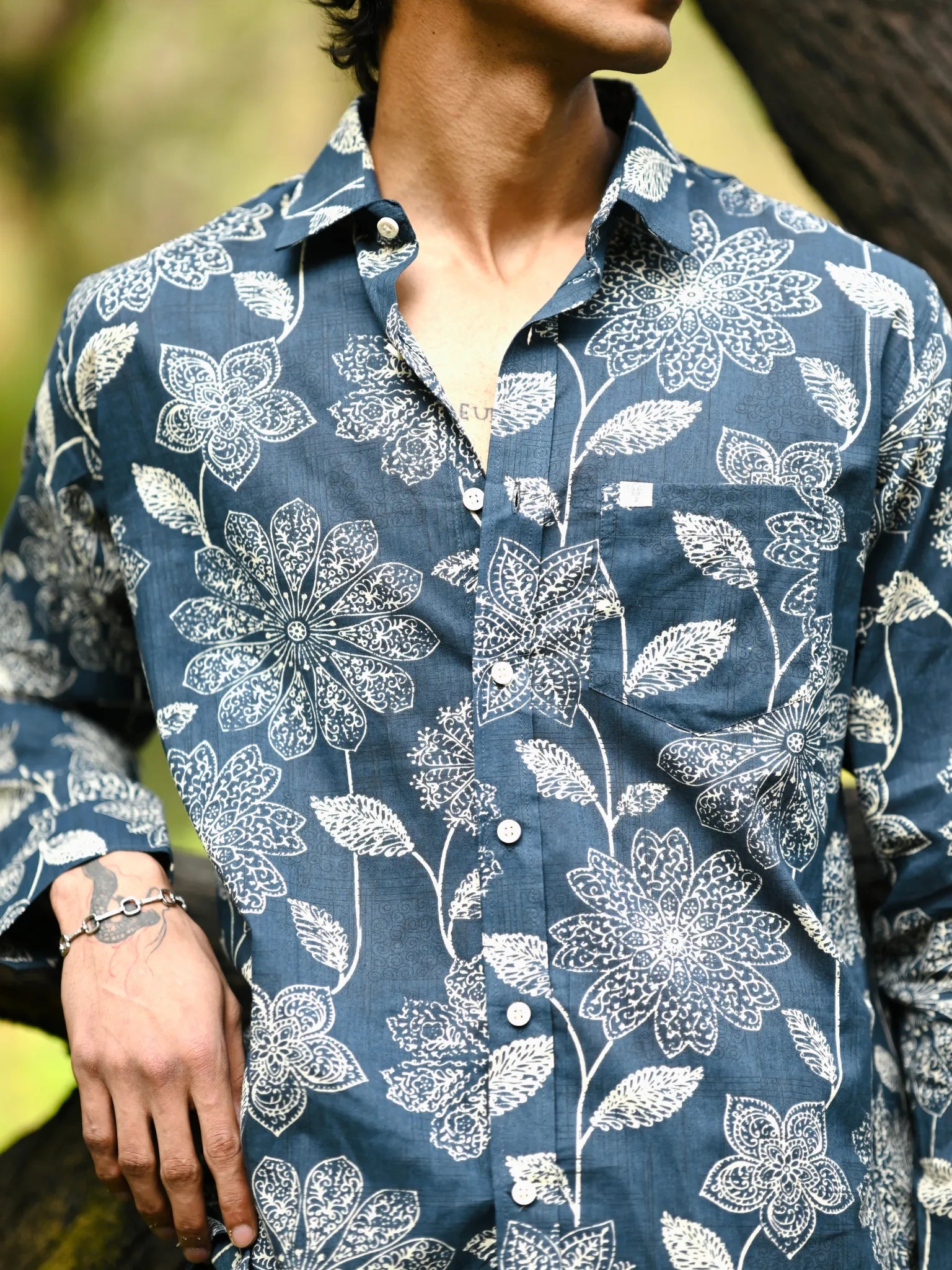 Forest Indigo Full Sleeves Shirt