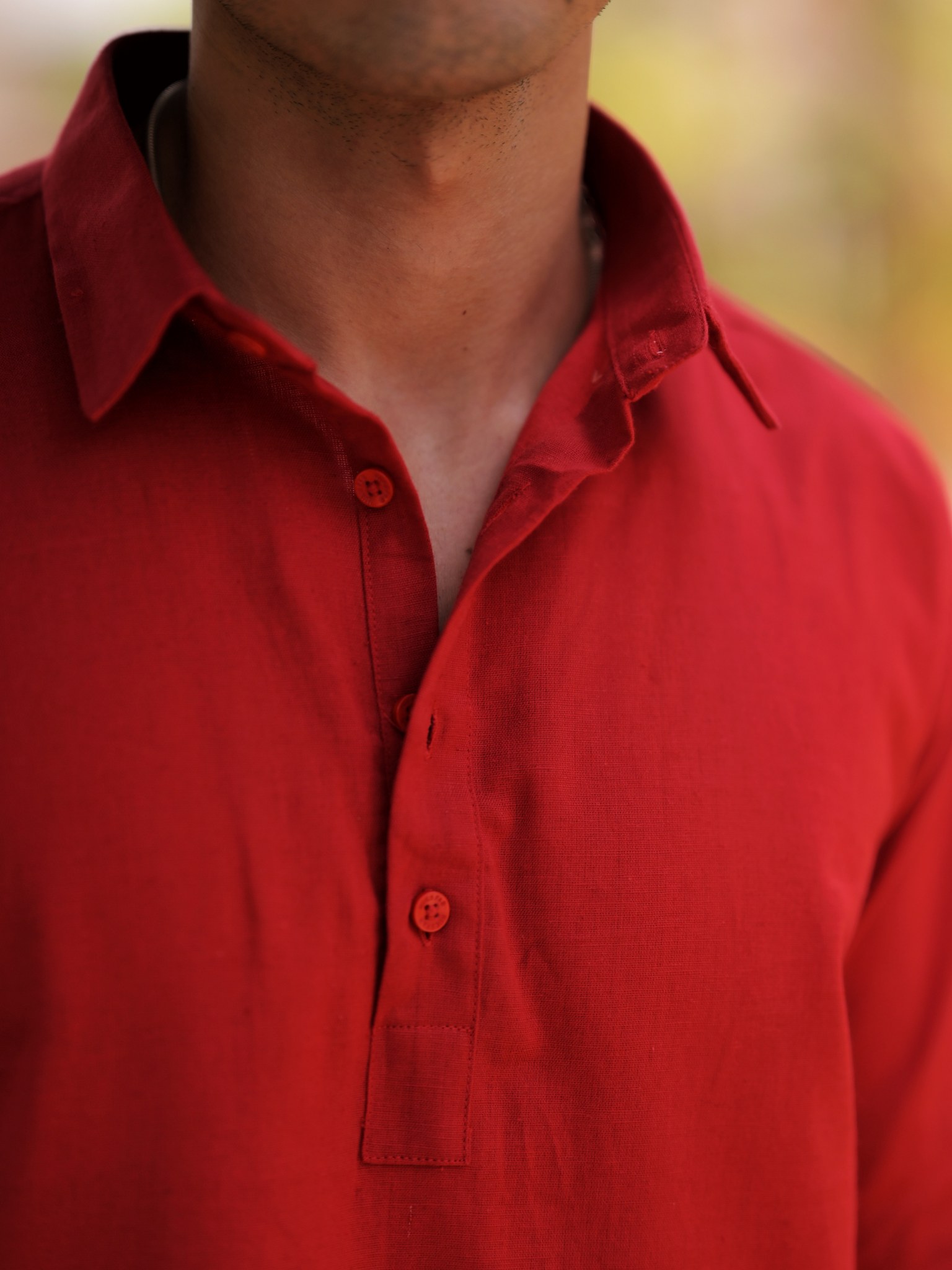 Red Pullover Kurta Shirt