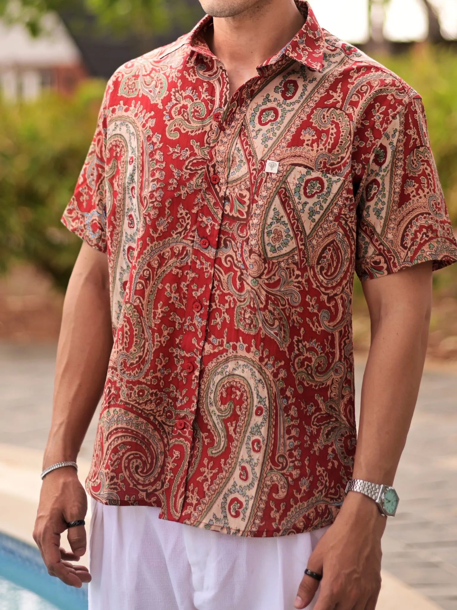 Red mafia Half Sleeves Shirt