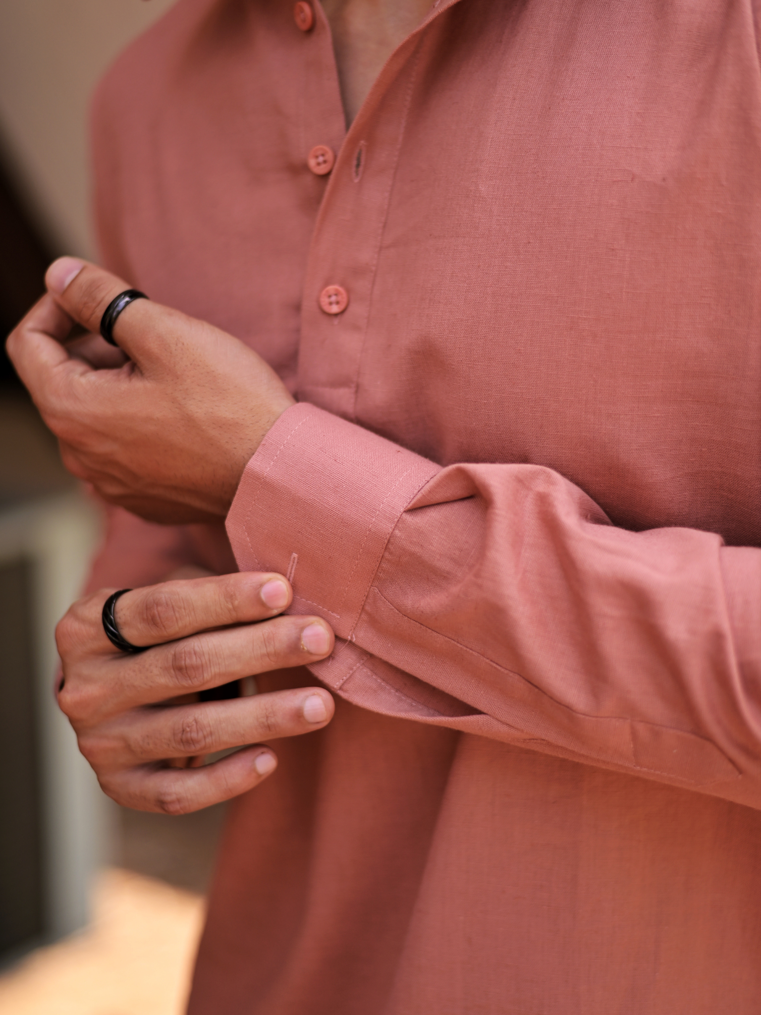 Dusky Pink Pullover Kurta Shirt
