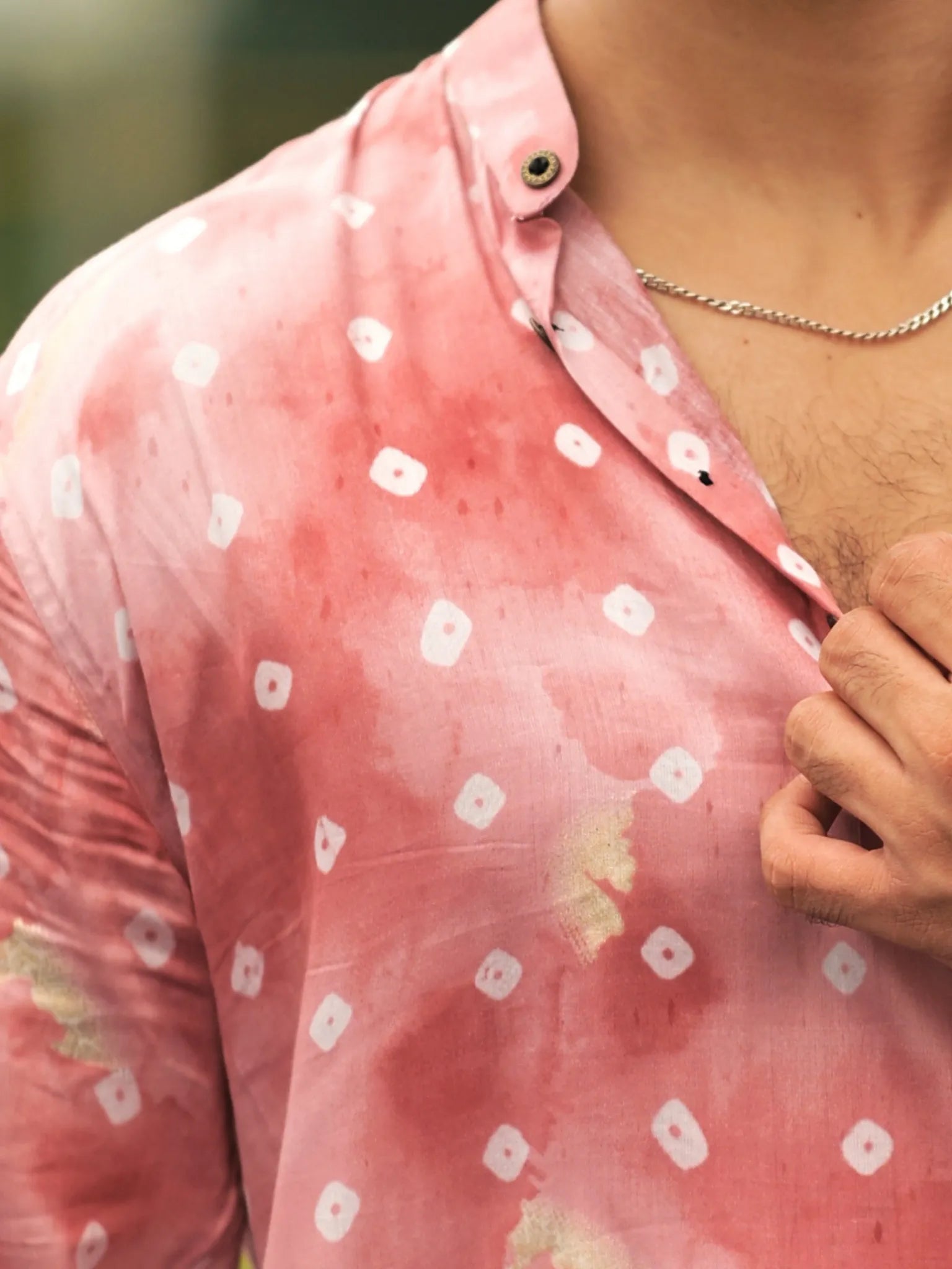 HUESFAB Pastel Pink Bandhani Short Kurta
