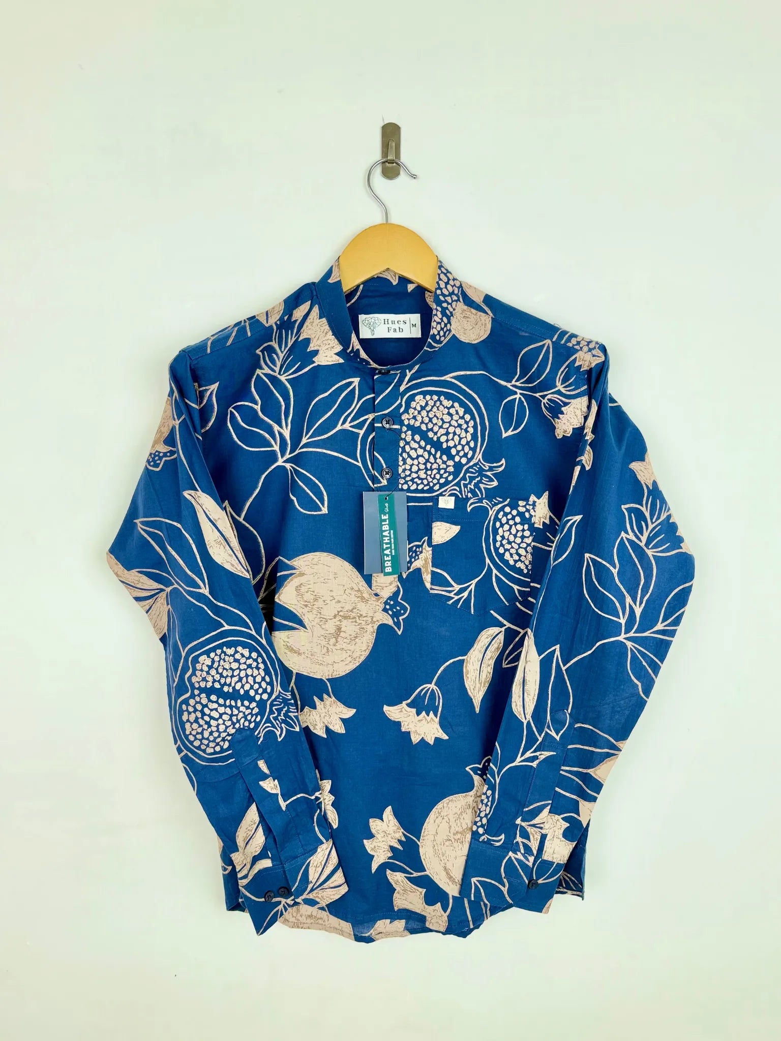 Navy Blue Pomegranate Printed short kurta