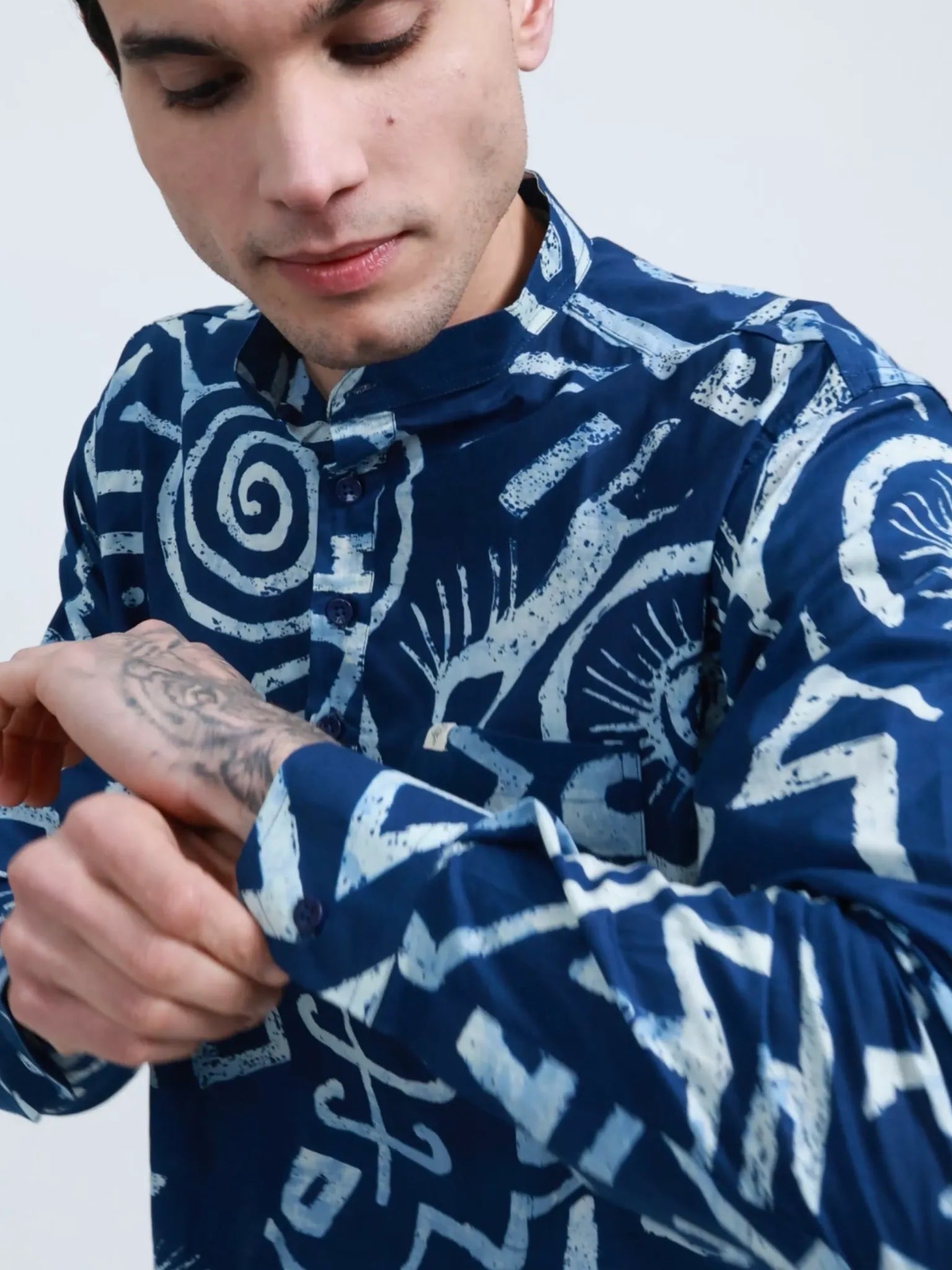 Blue Celestial Printed Short Kurta