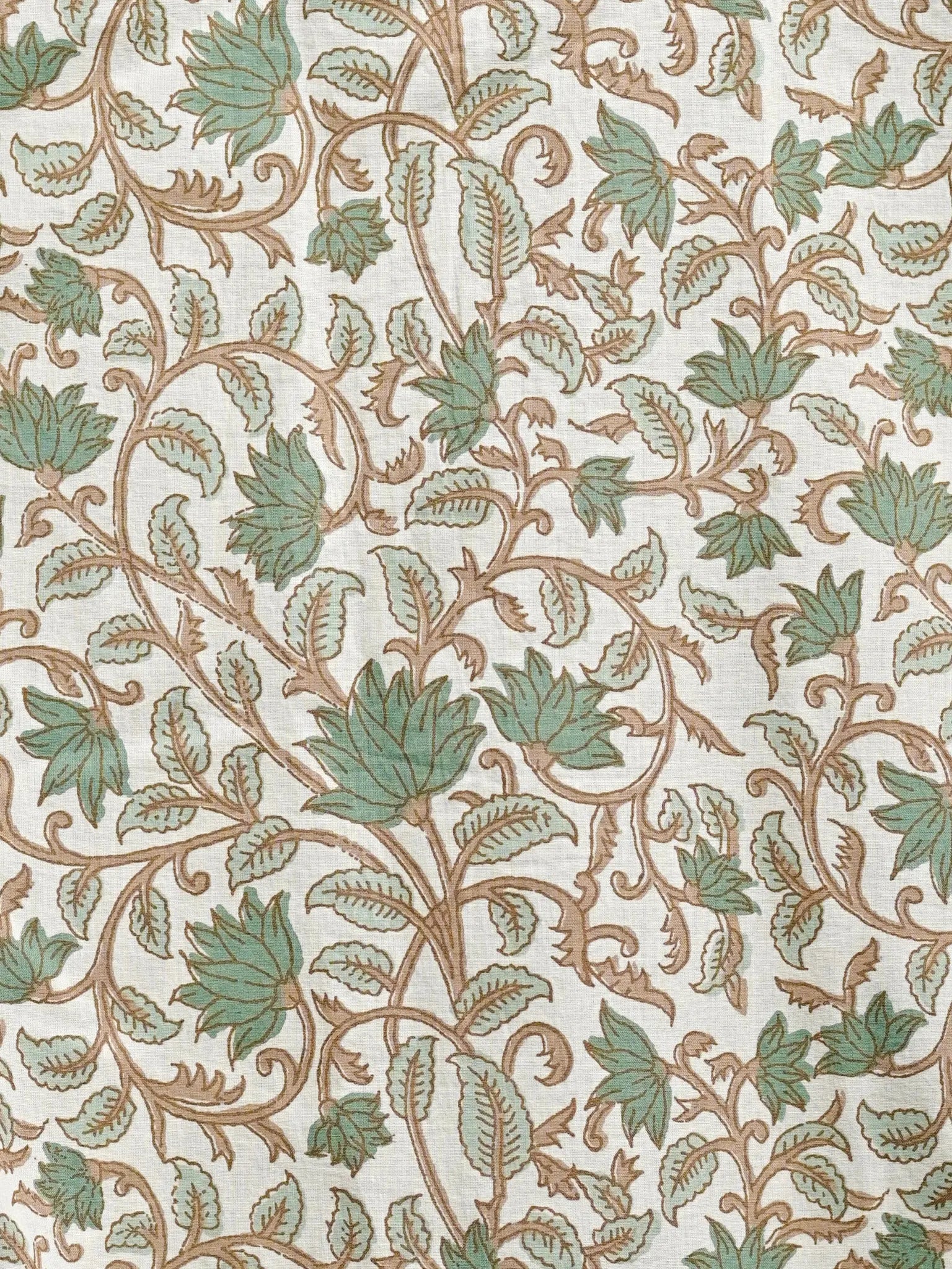 cream green floral short kurta