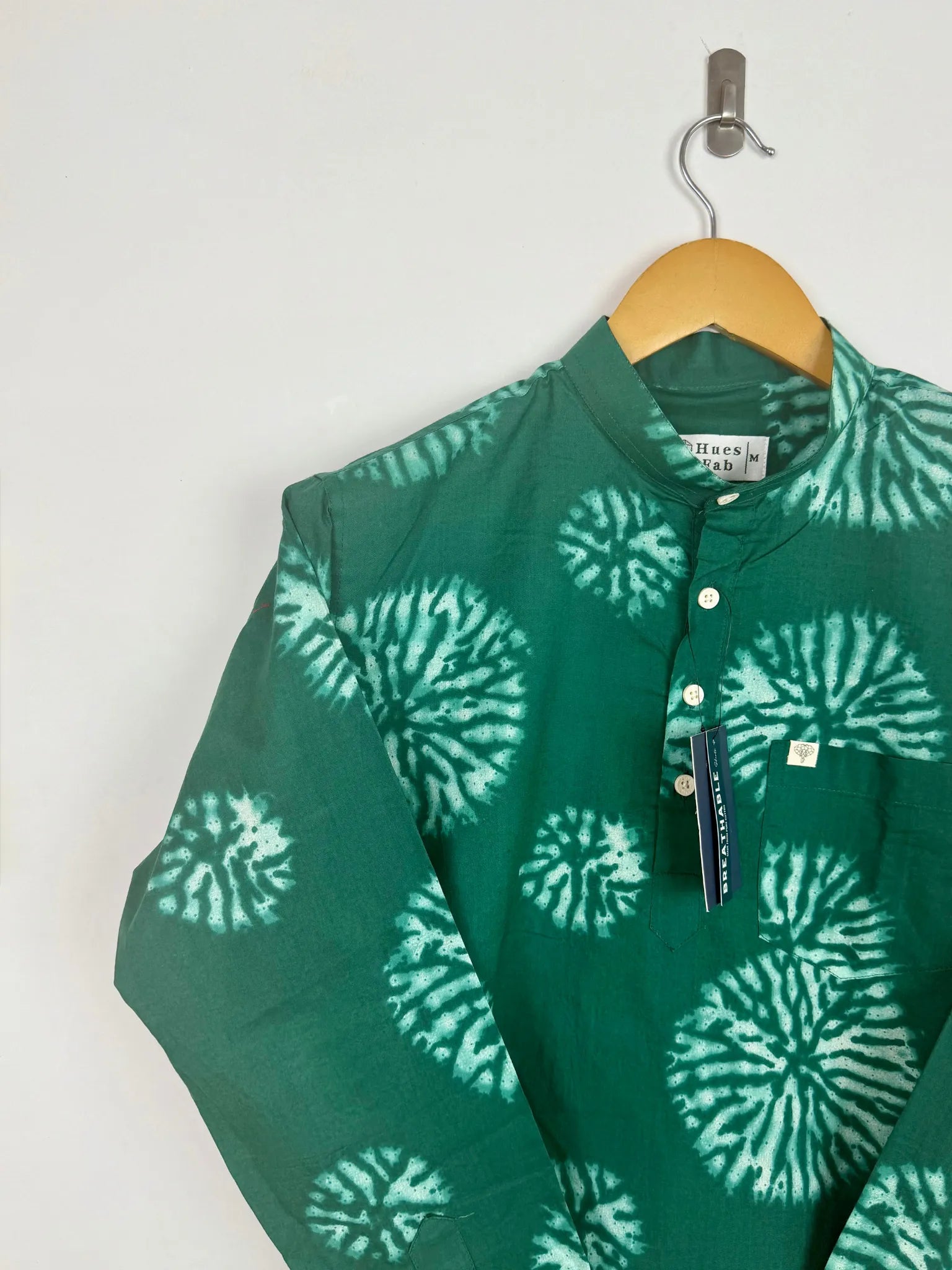 Green tie-dye Printed short kurta