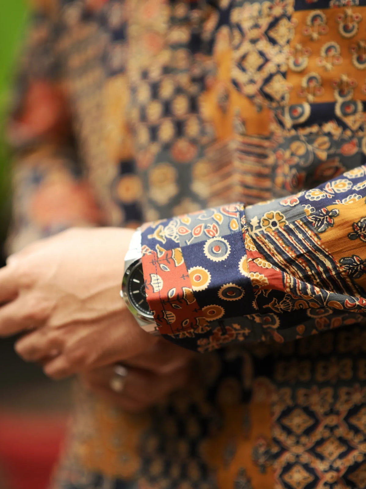 Neel patchwork printed short kurta