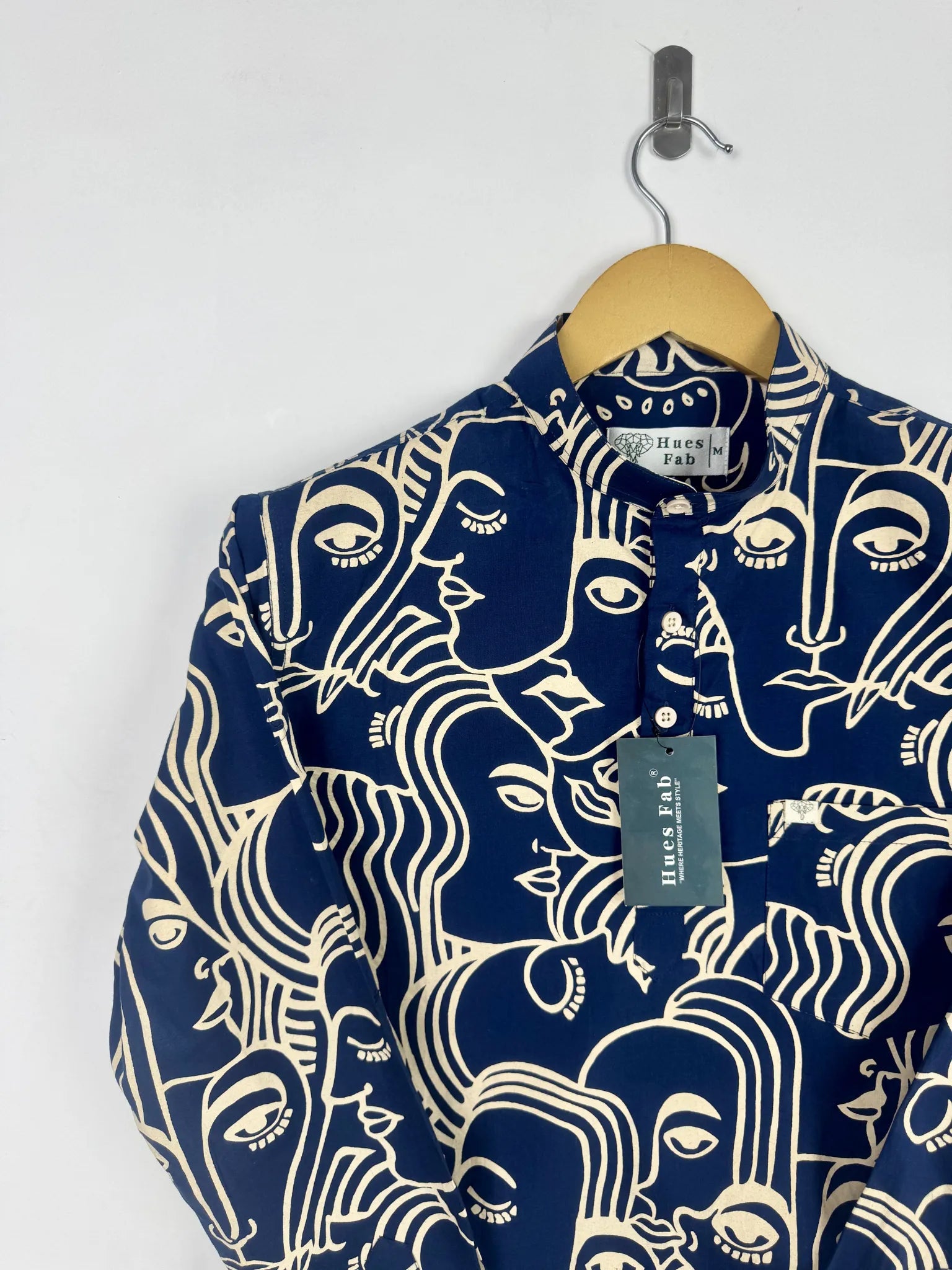 Navyblue facerart Short Kurta