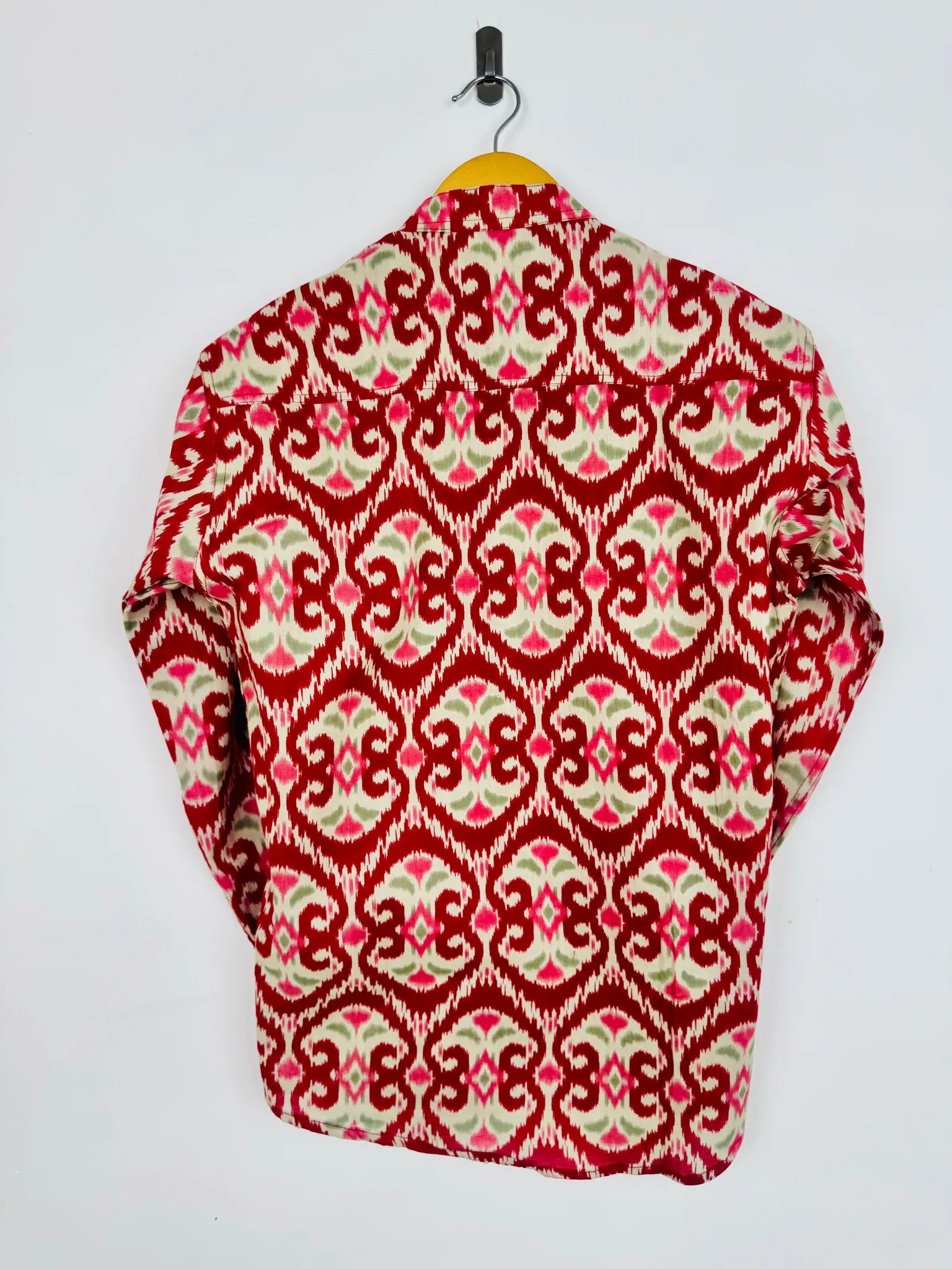 Maroon Cream ikat Printed short kurta