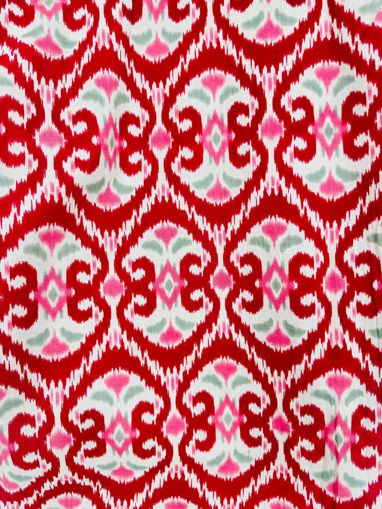 Maroon Cream ikat Printed short kurta