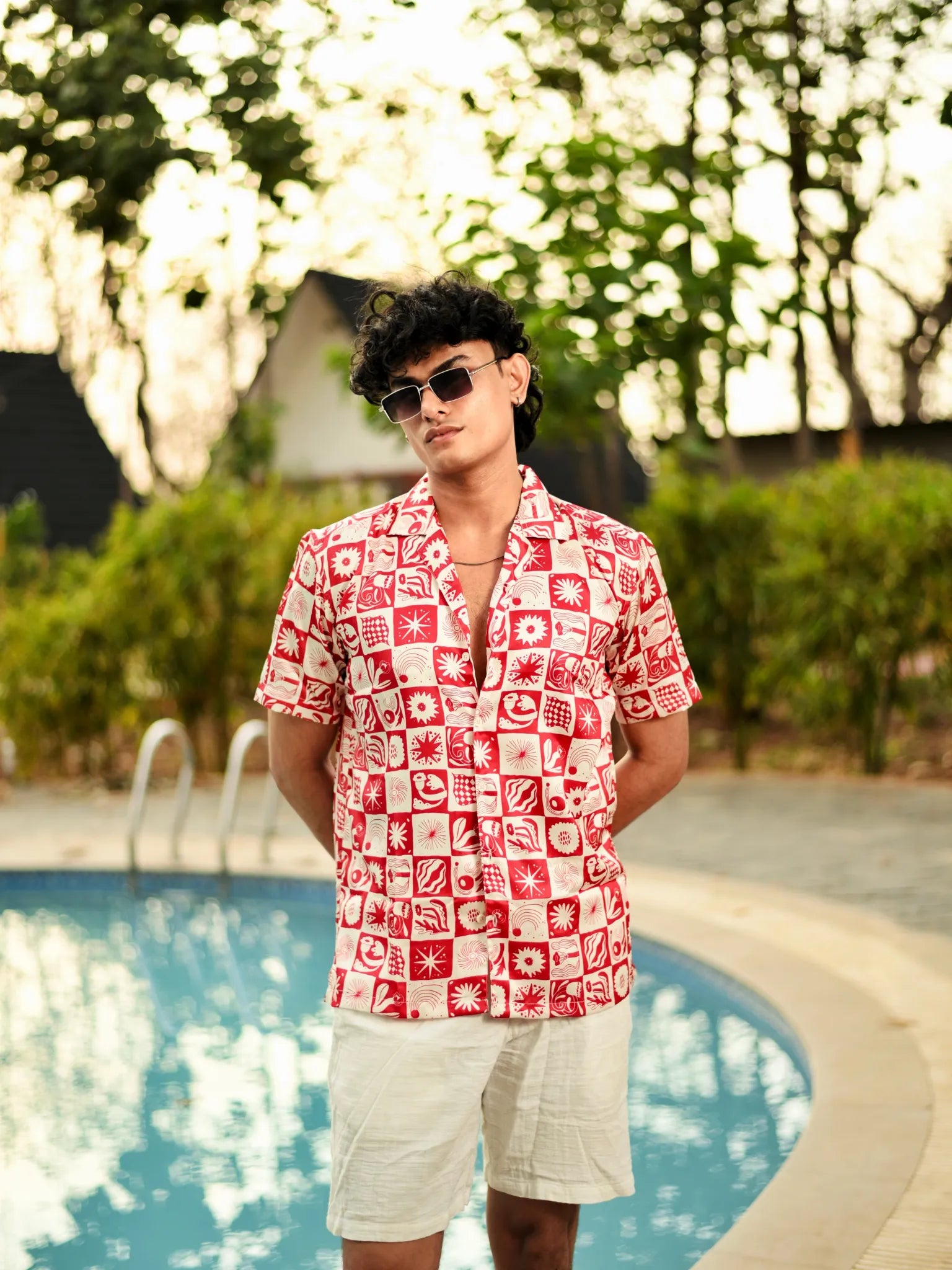 Crimson Tiles Cuban Collar Resort Shirt