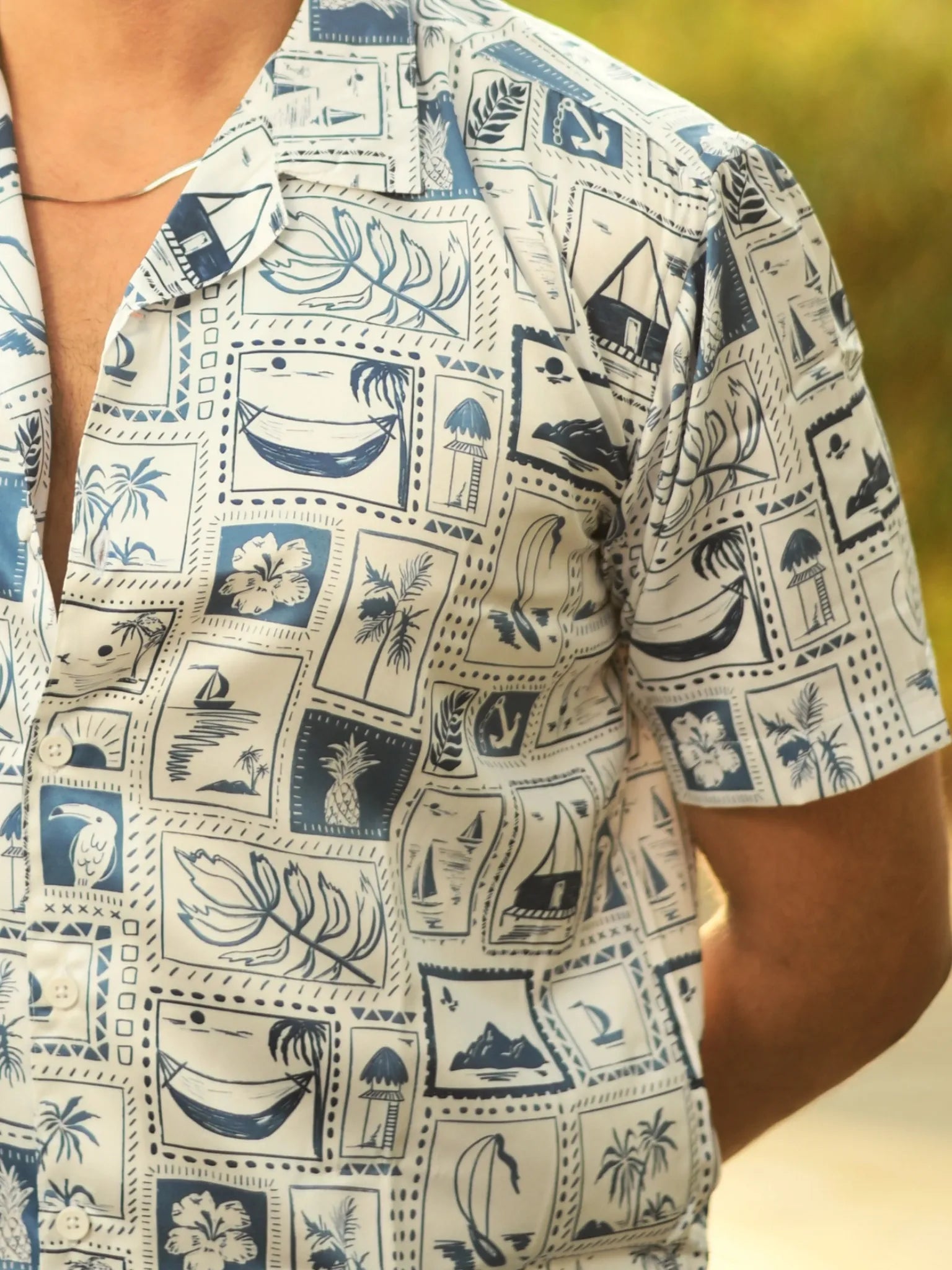 Coastal Postcards Cuban Collar Resort Shirt