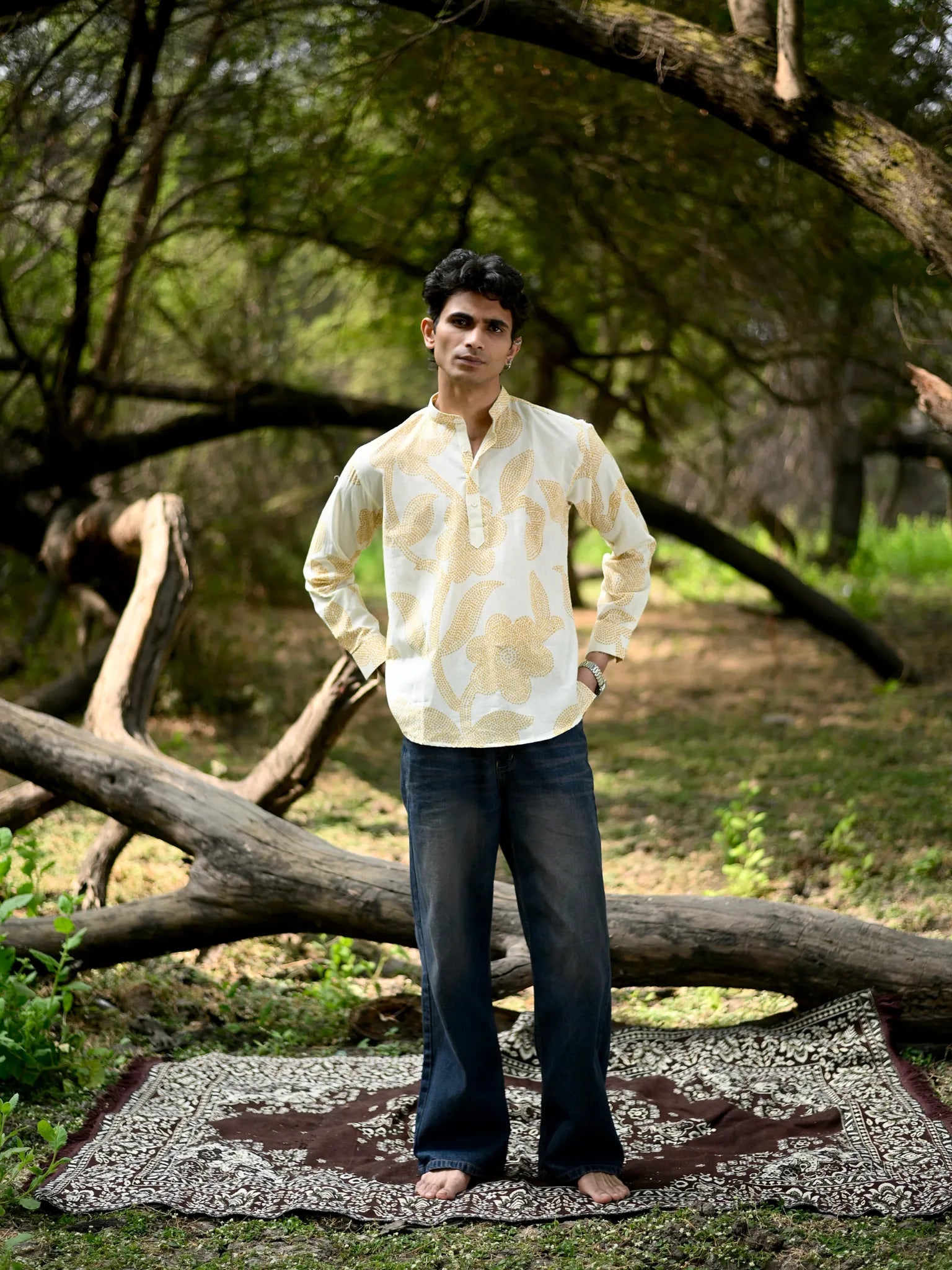 Mustard Leaf Cotton short kurta