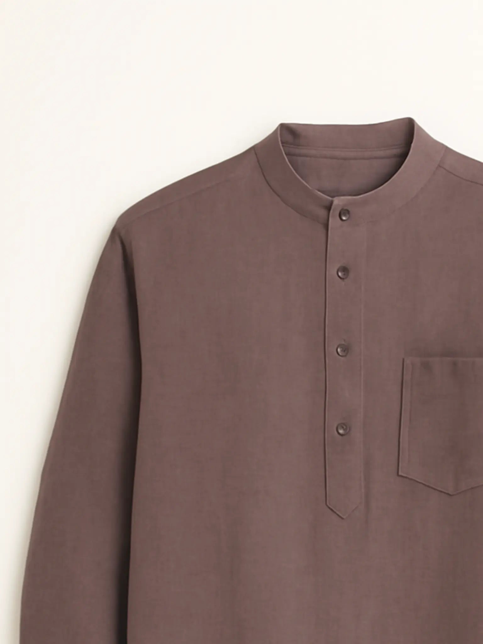 Deep Lavender Linen Blend textured Short Kurta