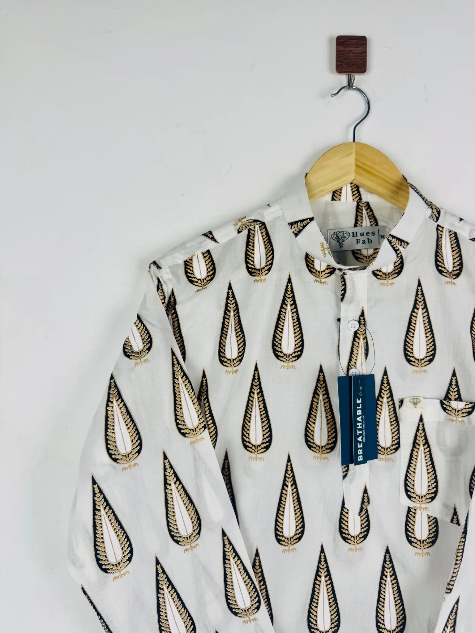 White Drop Motif printed short kurta