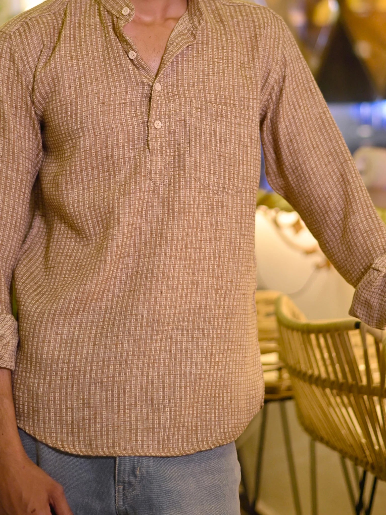 Sand Box Cotton yarn Dyed Short Kurta