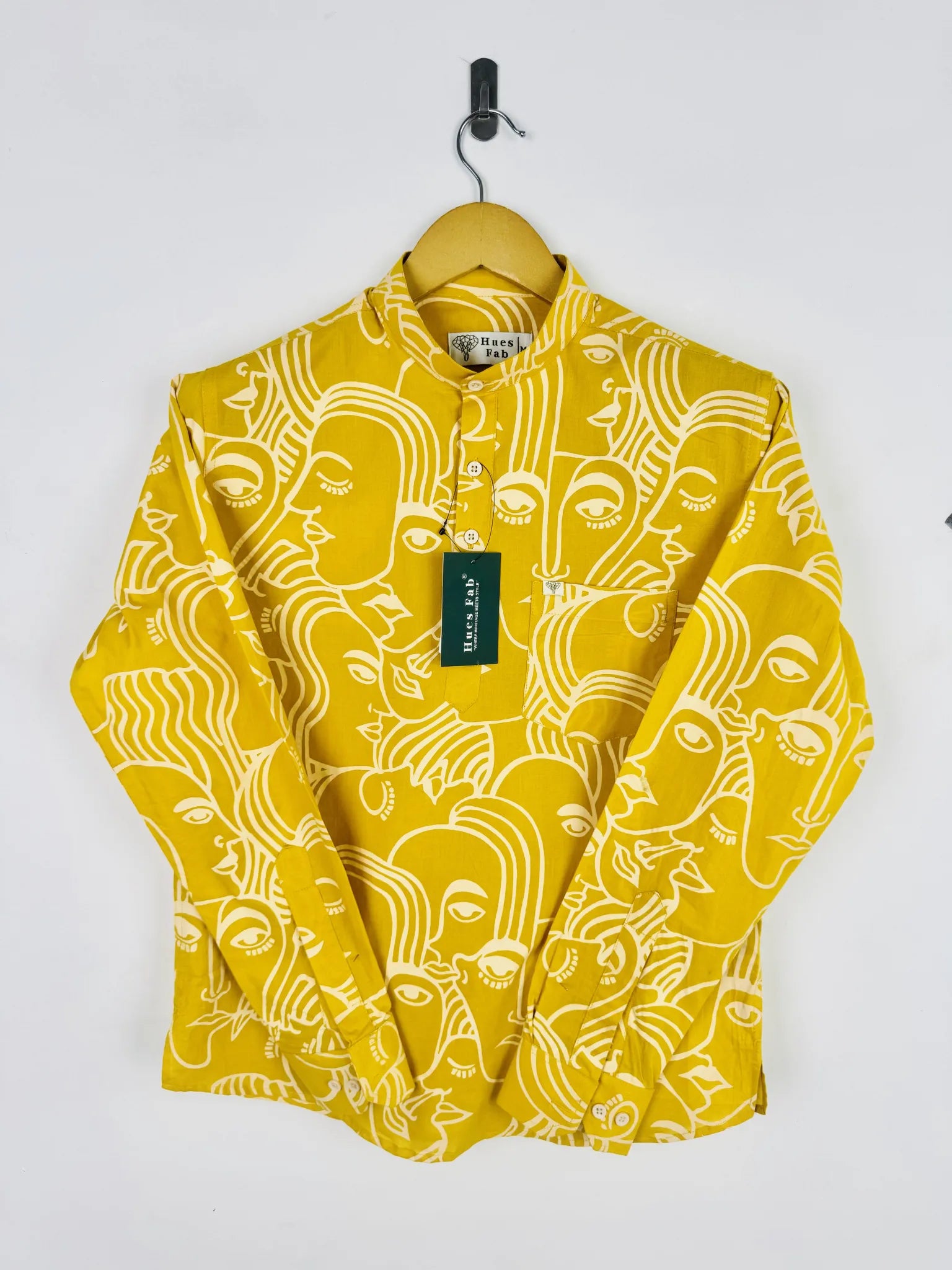 Mustard facerart Short Kurta
