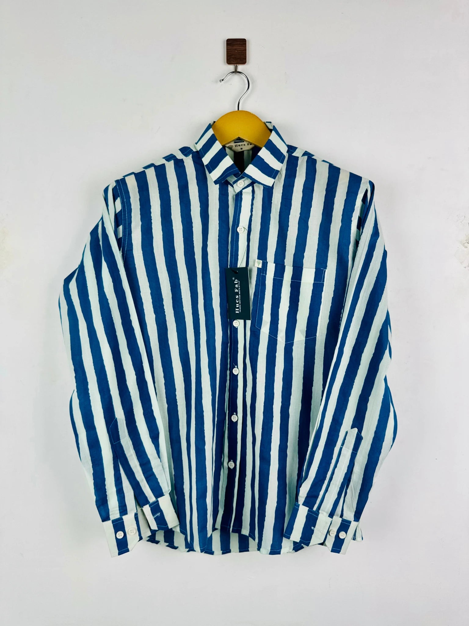 Blue-White stripes Full Sleeves Shirt