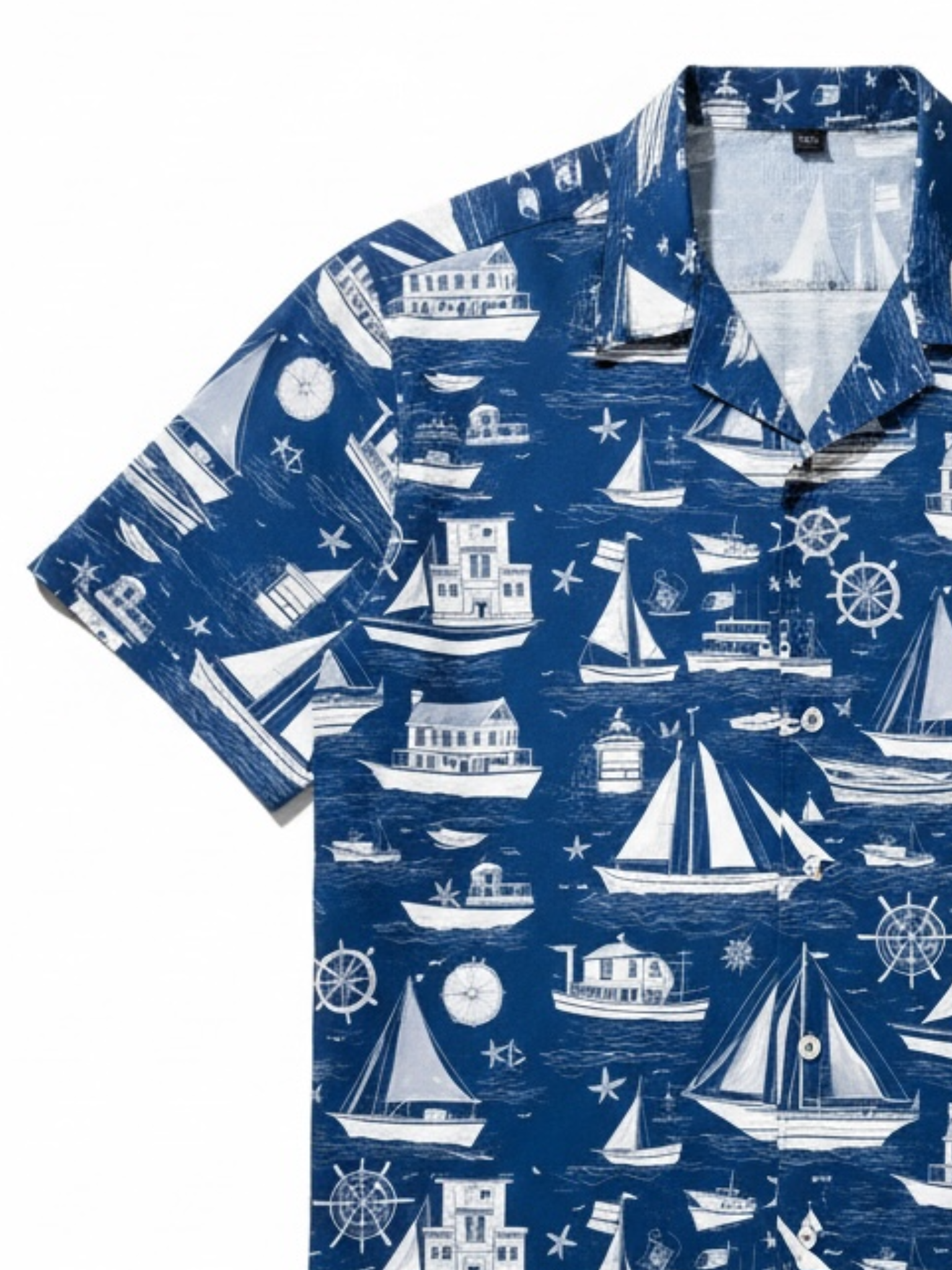 Seaside Sailor Cuban Collar Resort Shirt