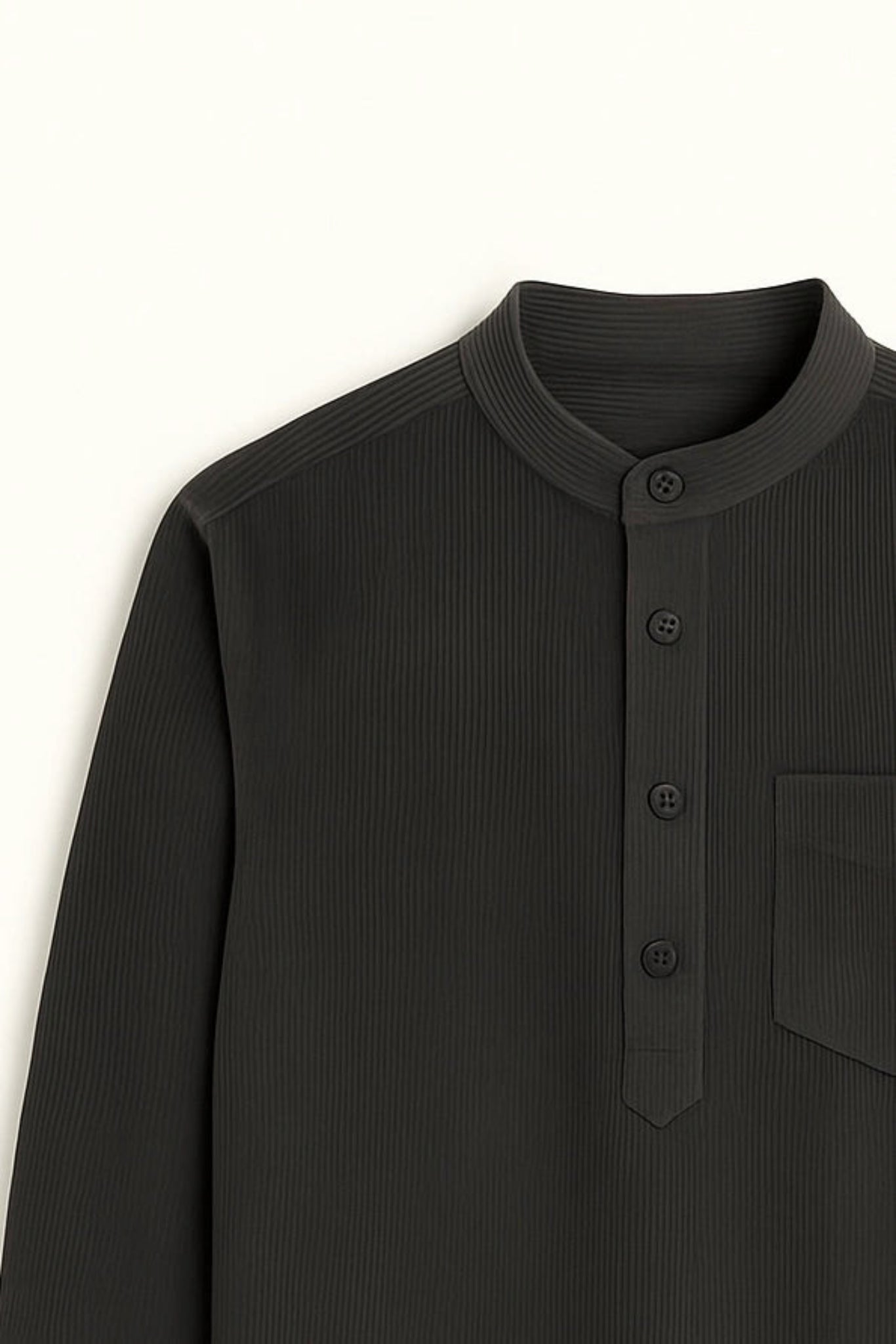 Gray Corduroy Short Kurta