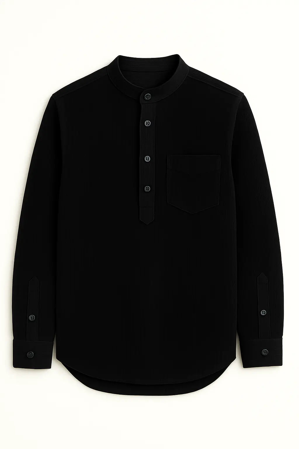 Black Corduroy Short Kurta