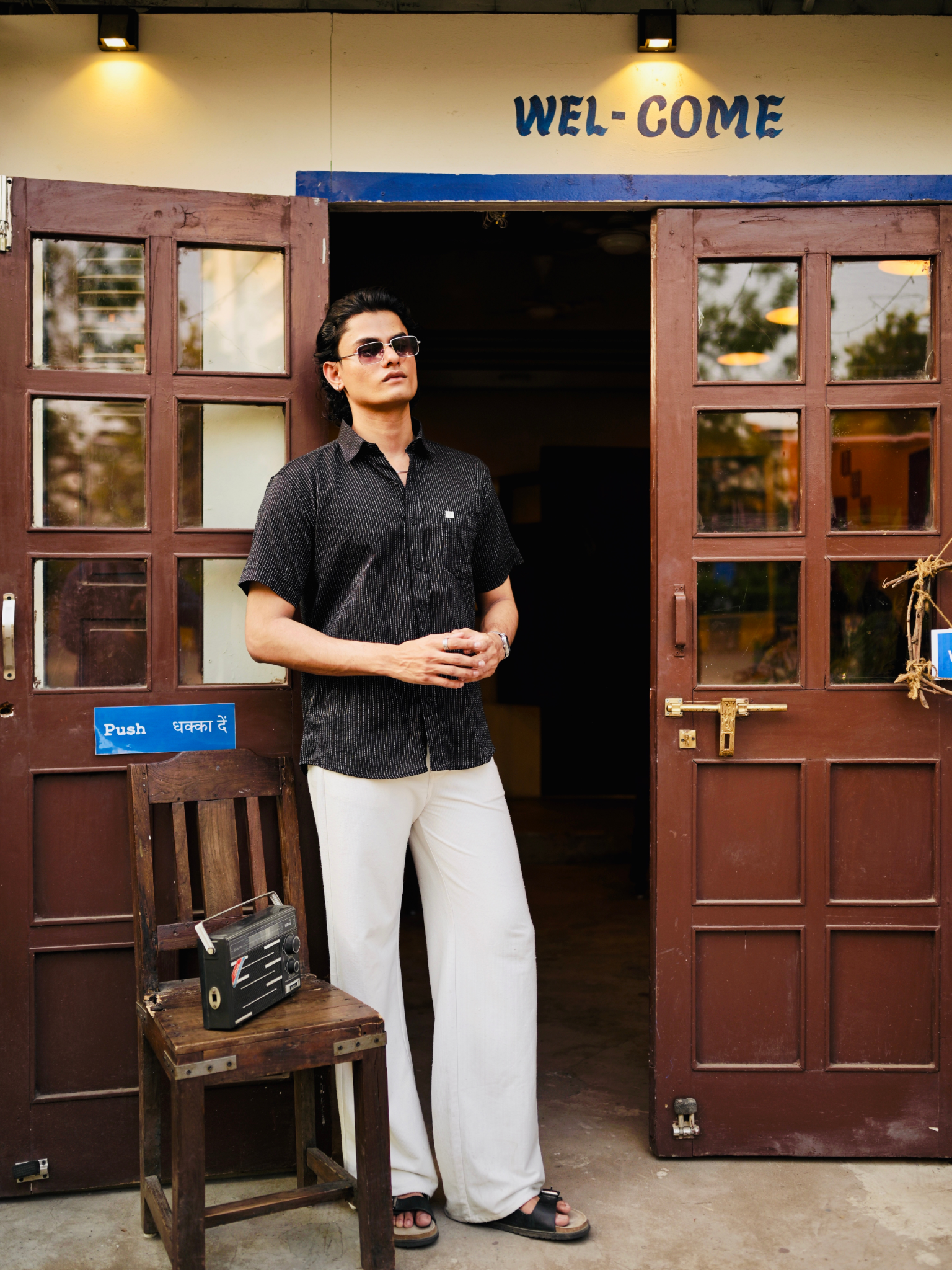 Black kantha Half Sleeves Shirt