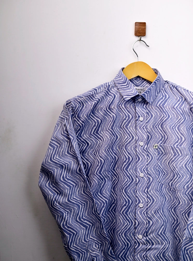 grey zig zag Full Sleeves Shirt