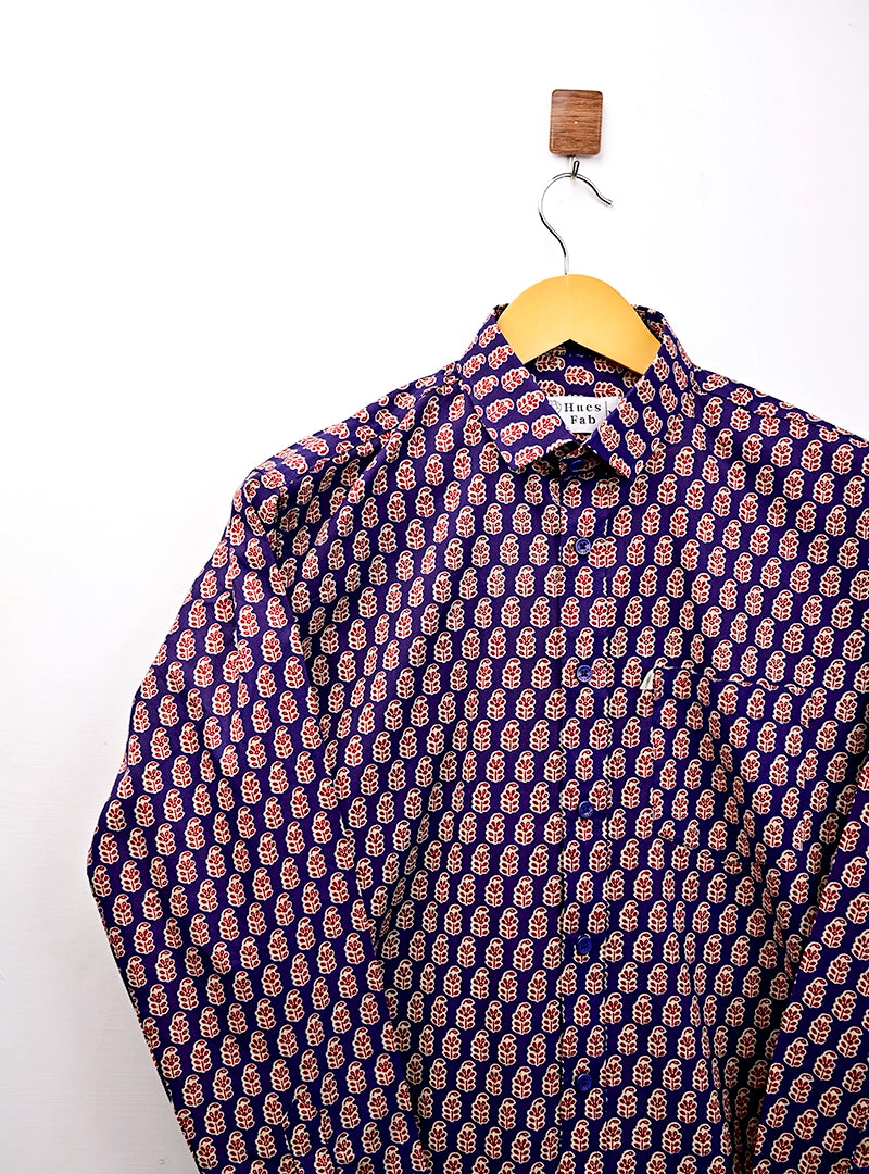 Blue/purple motifs Full Sleeves Shirt