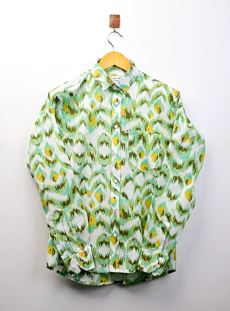 mint green ikat Full Sleeves Shirt