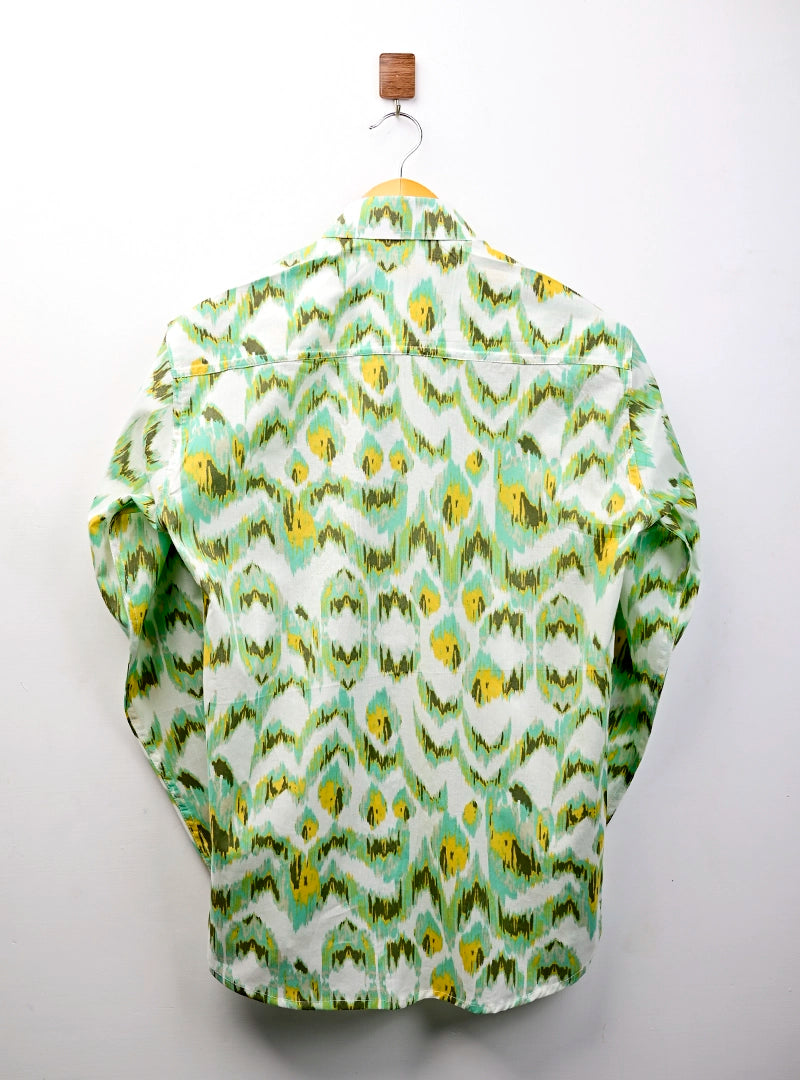 mint green ikat Full Sleeves Shirt