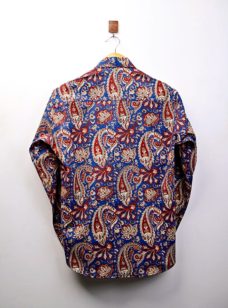 Blue Red Paisley Full Sleeves Shirt