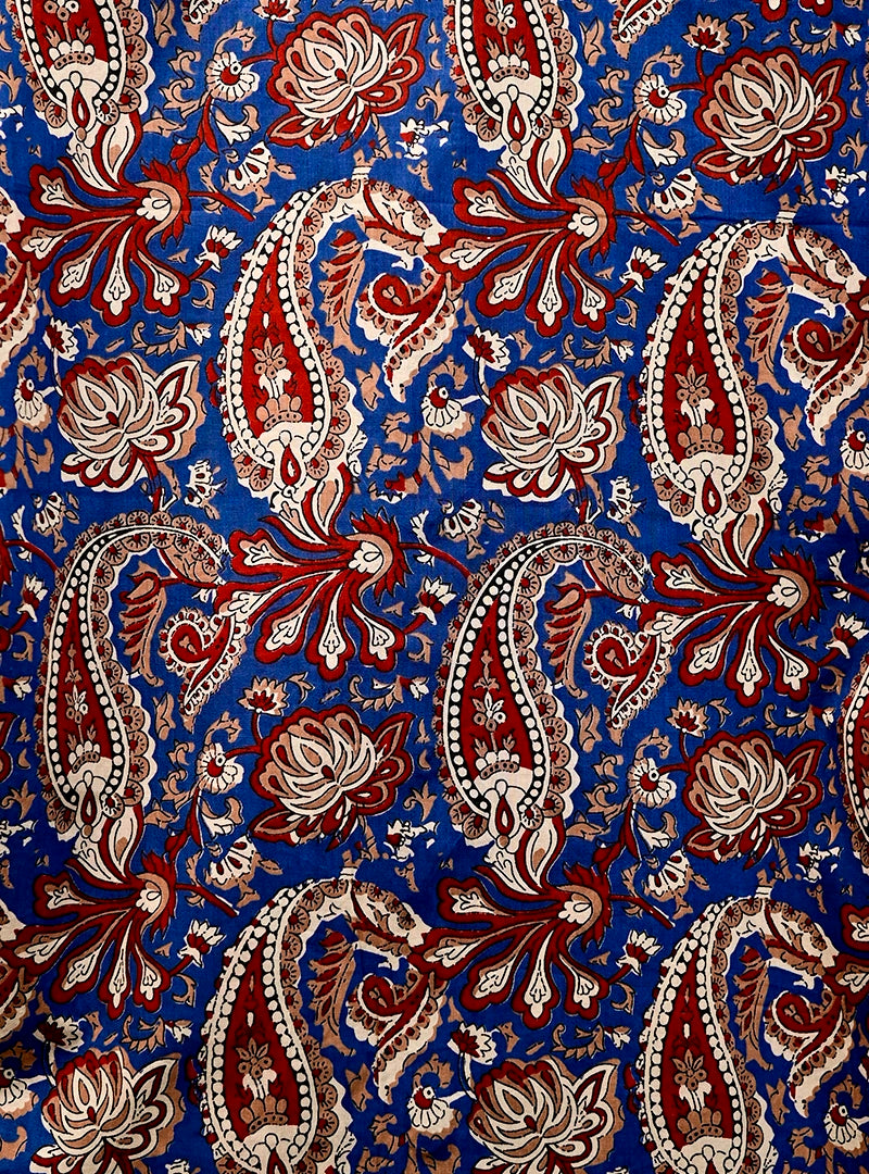Blue Red Paisley Full Sleeves Shirt