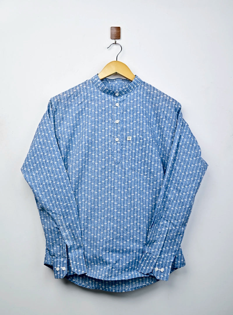 Blue white lining Printed short kurta